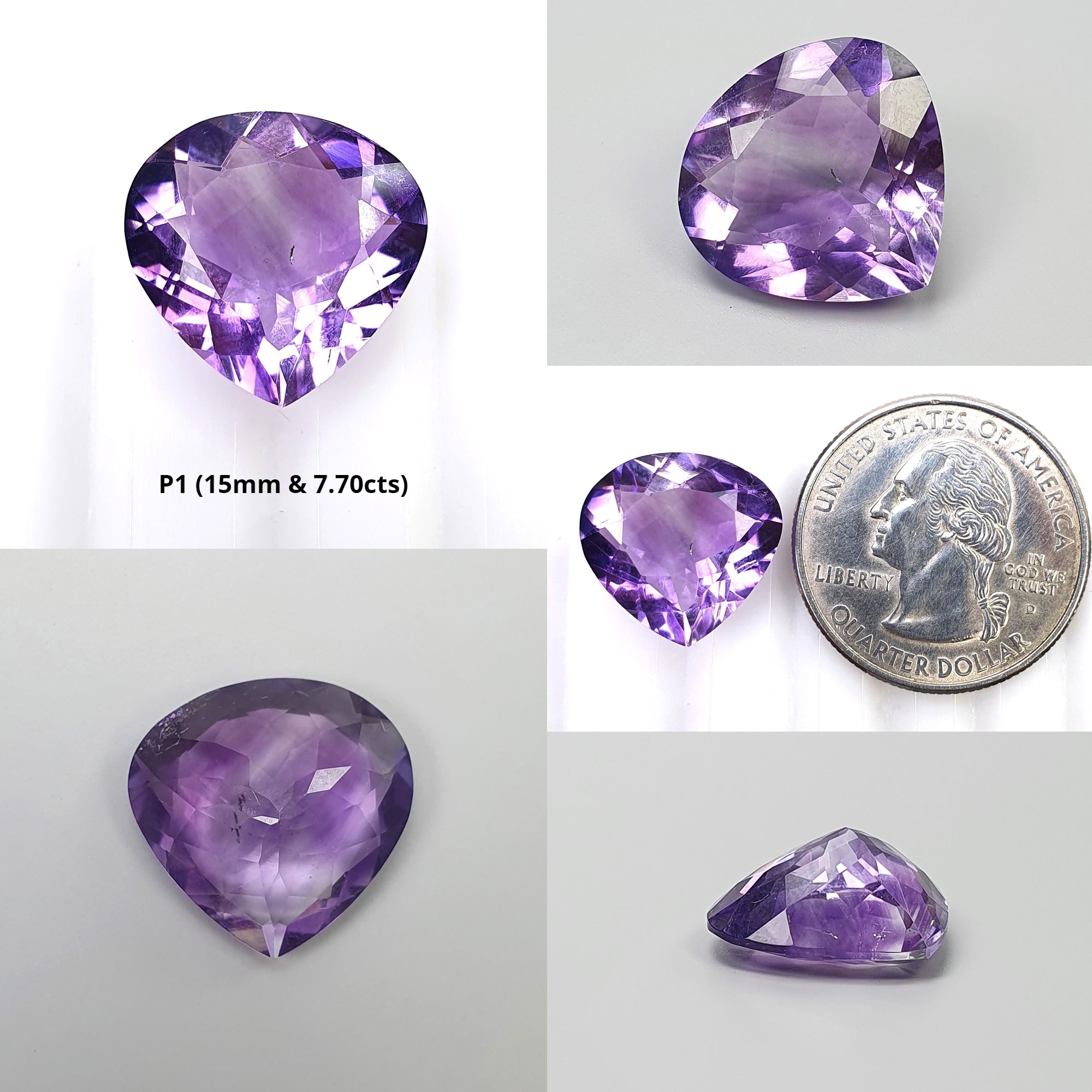 Natural Untreated Purple Rutile Amethyst Quartz Gemstone - Heart & Oval Cut | Healing Crystal Jewelry Making, Meditation & Spiritual Gifts