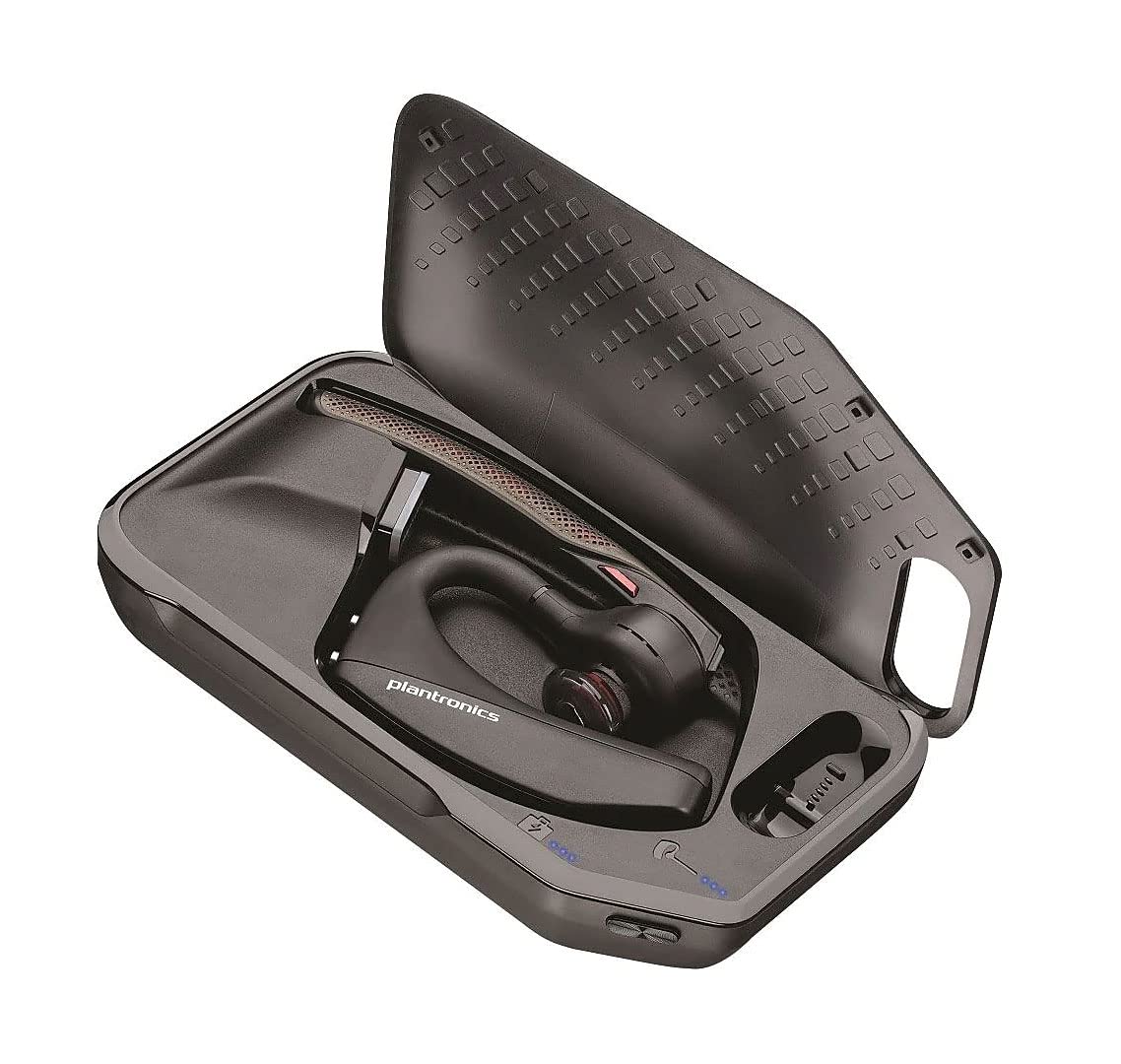 Plantronics Poly Voyager 5200 UC Bluetooth Headset with EagleEye Mini Webcam Bundle (217912-99) - Noise Cancelling Wireless Headset for Office, Remote Work & Video Conferencing