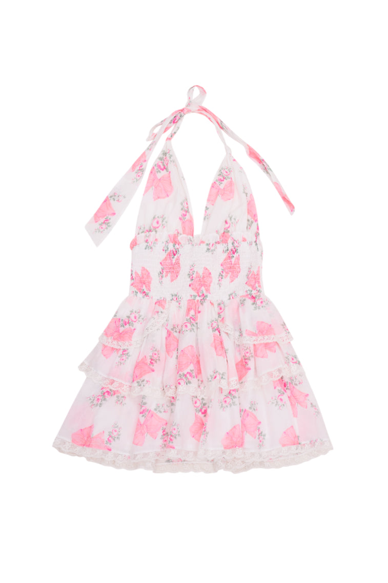 Deanna Rosa Beaux Halter Dress - Women's Elegant Summer Floral Sundress for Beach, Vacation & Date Night