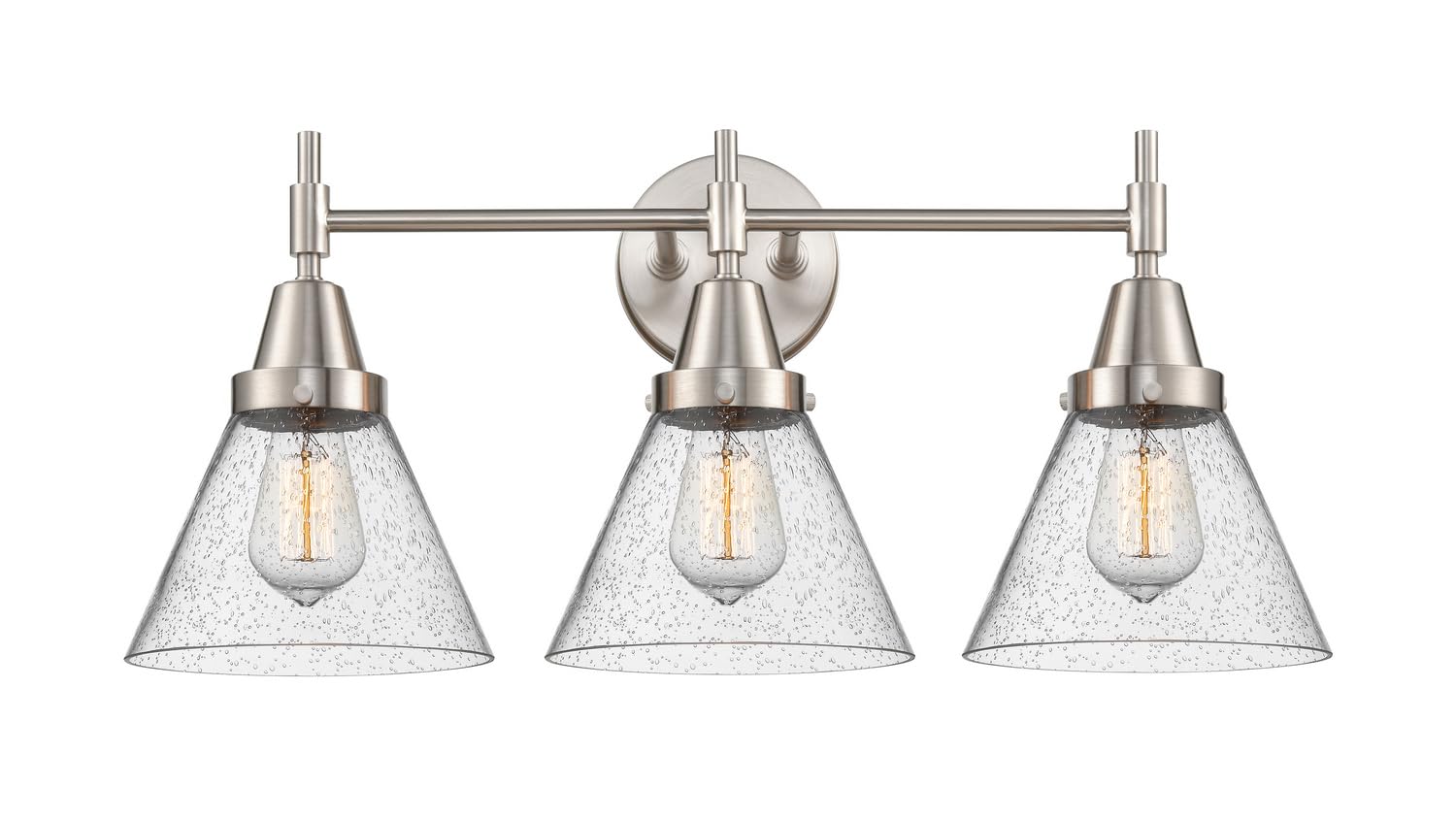 Innovations 447-3W-SN-G44-LED Bathroom Vanity Light Fixture - Pewter, Nickel & Silver Finish LED Lighting for Modern Bathroom Renovation | Perfect for Vanity Mirror, Sink Area & Makeup Station