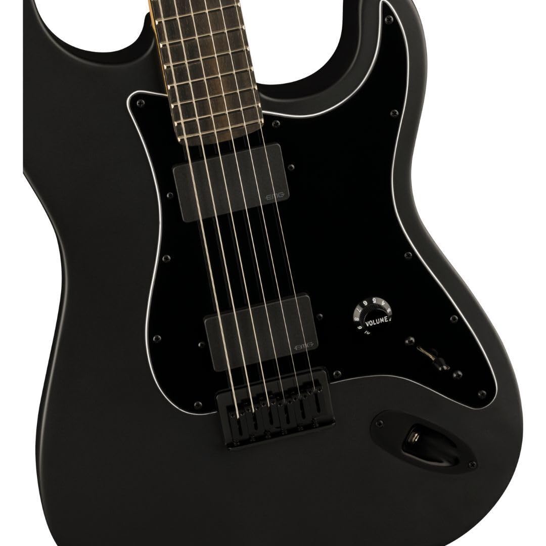 Fender Jim Root Stratocaster Electric Guitar - Flat Black Finish with Ebony Fingerboard | Perfect for Rock, Metal & Stage Performances
