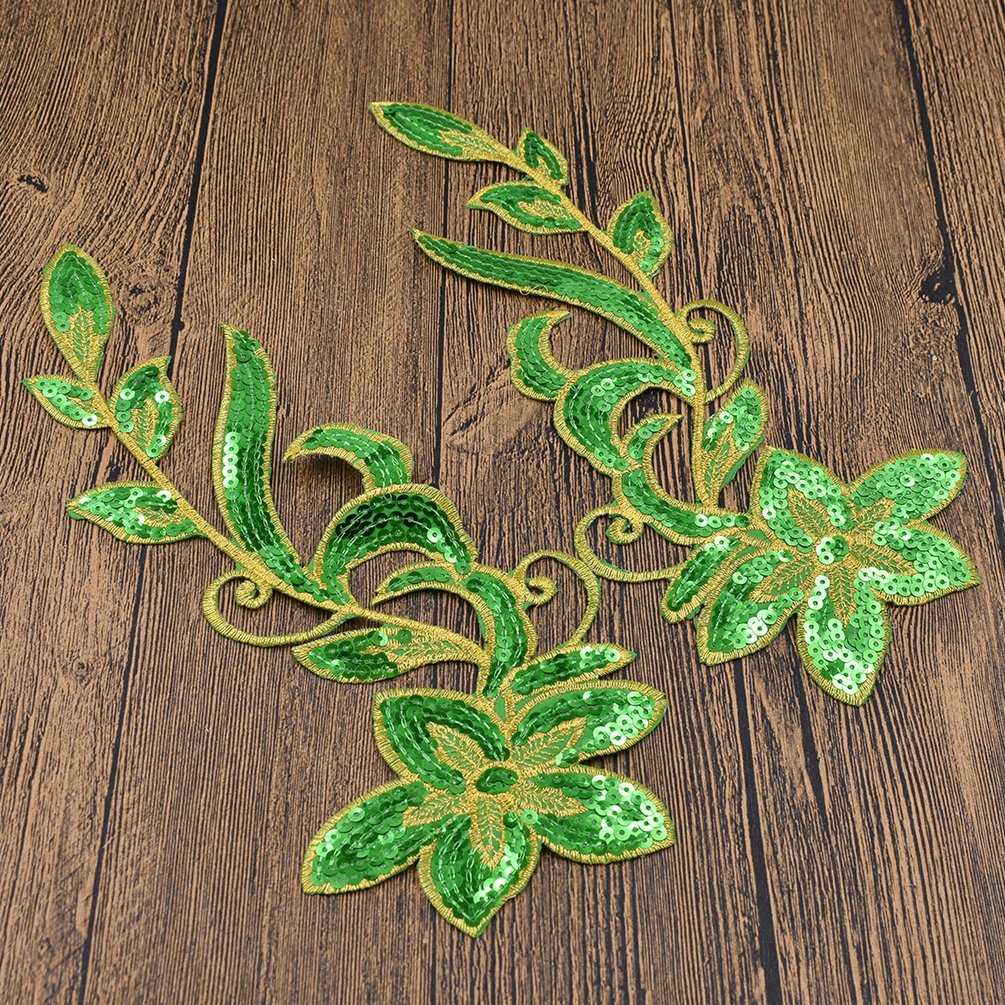 Sparkling Flower Appliques with Sequins - DIY Sewing & Embroidery Patches for Clothing, Bags, Hats - Perfect for Costumes, Fashion Accessories & Craft Projects