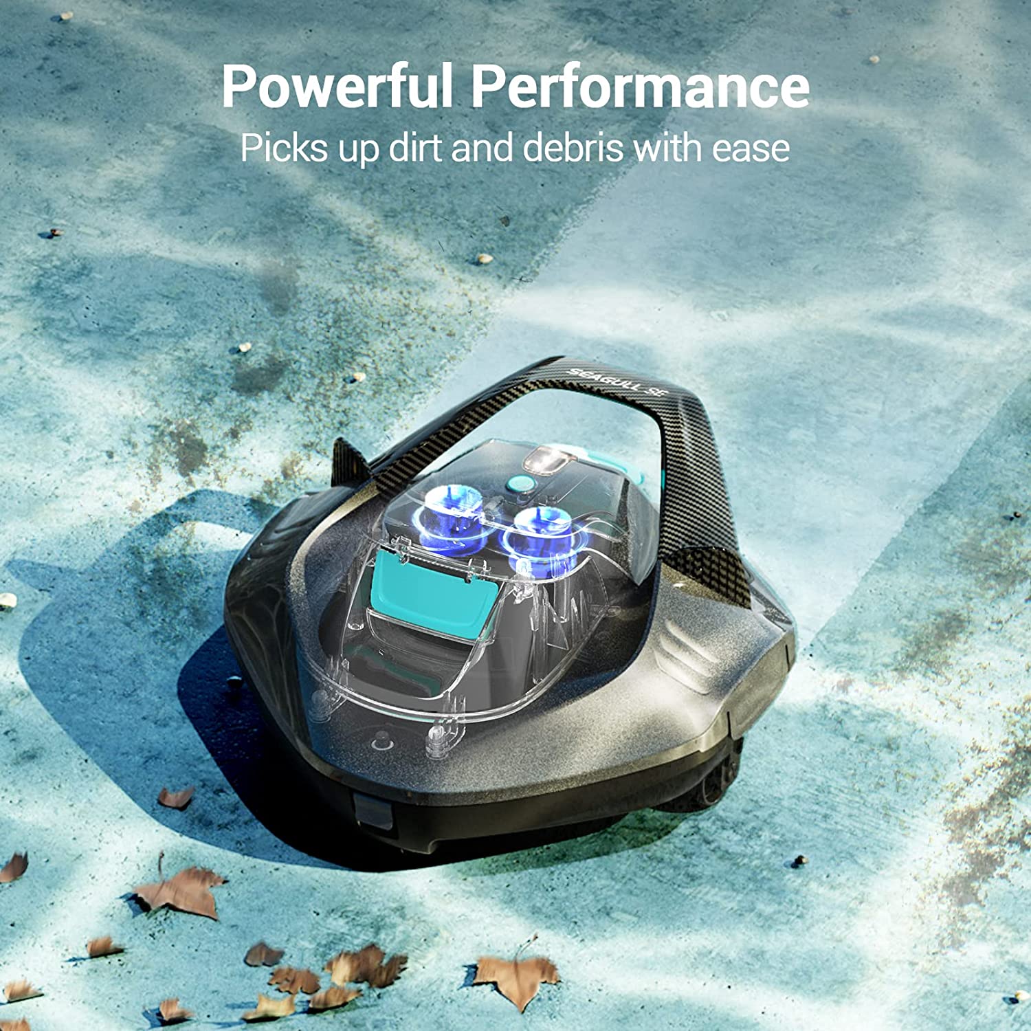 Aiper SEAGULL SE Cordless Robotic Pool Cleaner - Automatic Floor Cleaning for Inground & Above Ground Pools - Gray - Perfect for Backyard, Vacation Homes & Commercial Use