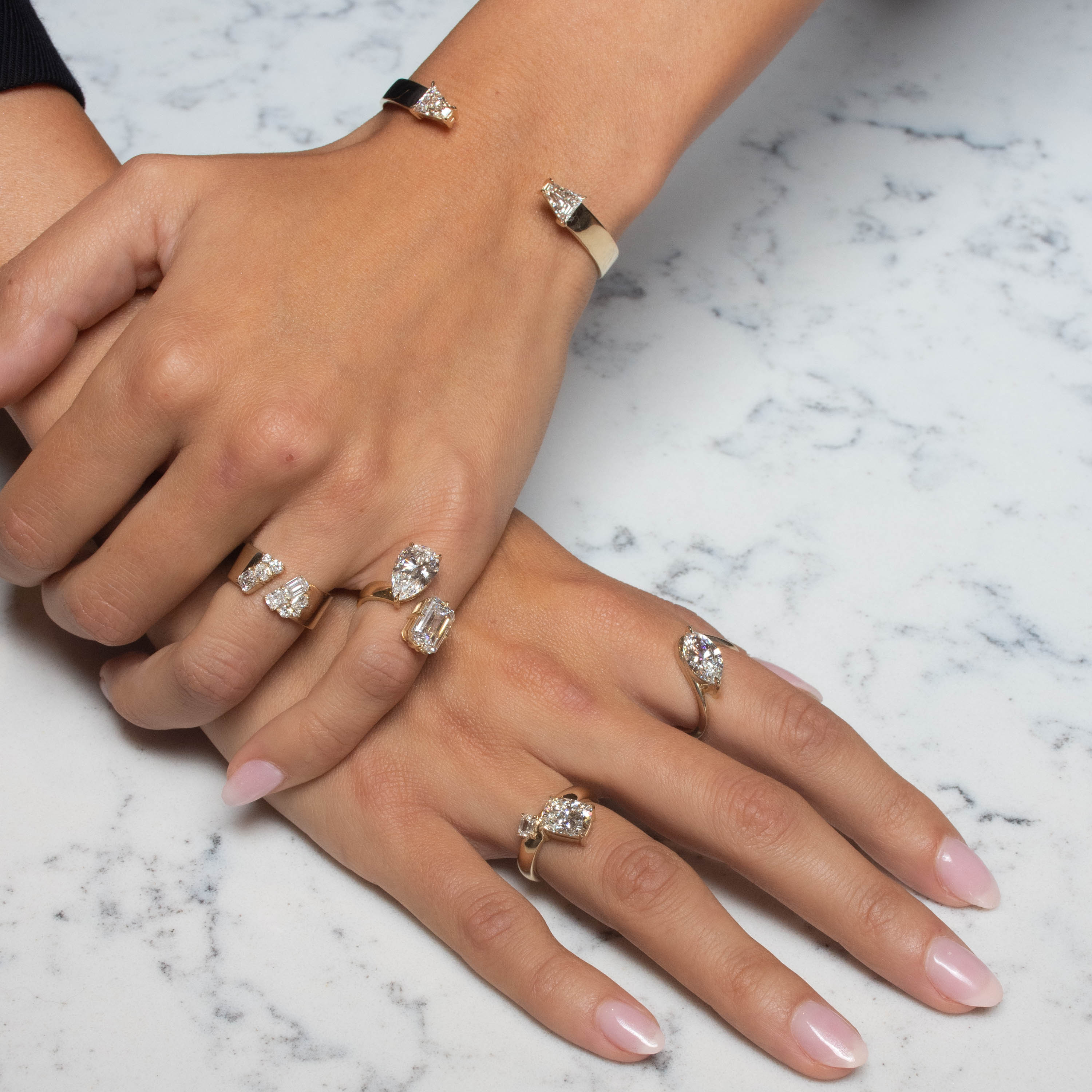 Double Keystone Cuff Bracelet - Size S - Sterling Silver Adjustable Bangle for Women - Perfect for Everyday Wear, Date Nights & Special Occasions