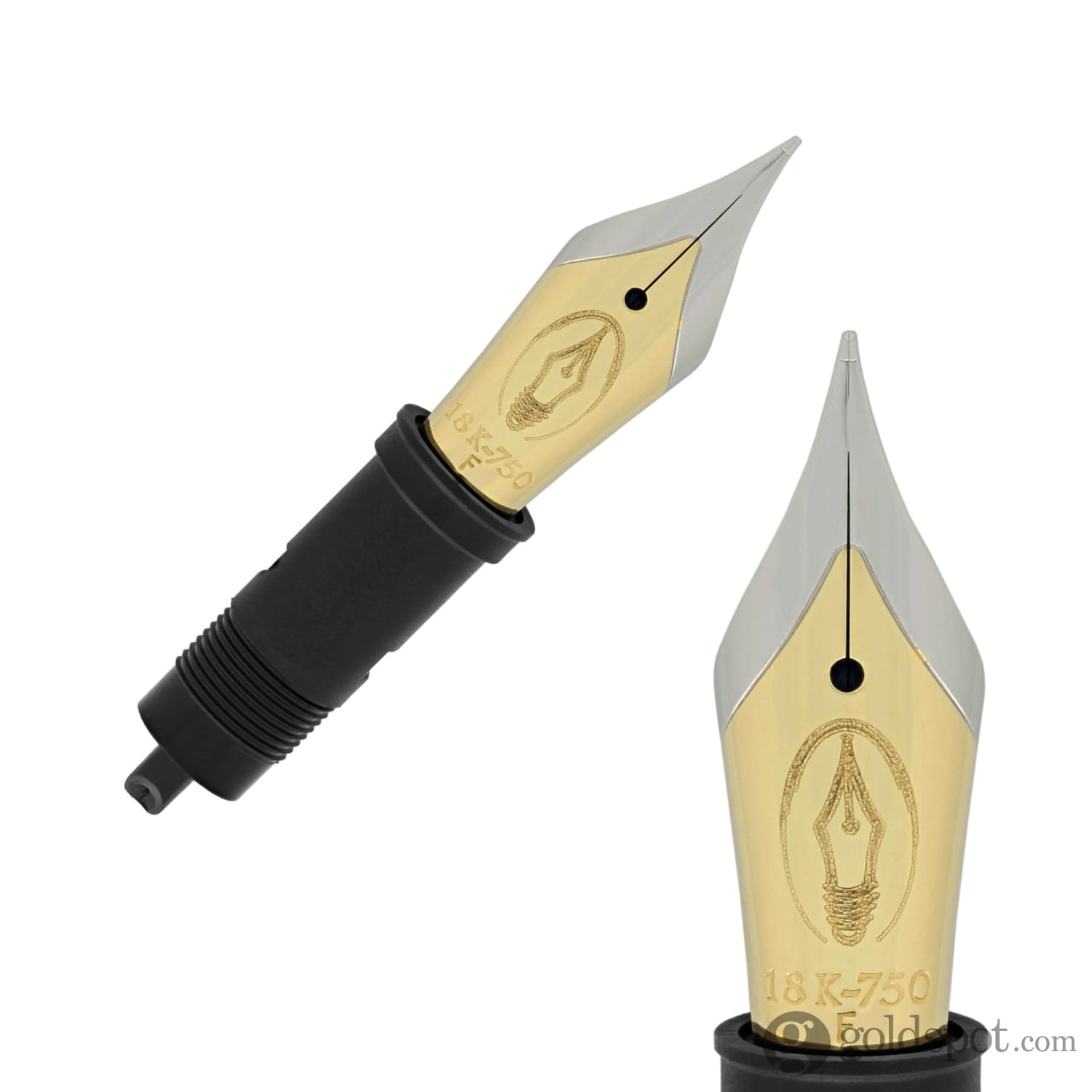 Edison Replacement Nib No.6 Size 18K Gold Pen Nib - Premium Fountain Pen Replacement Tip for Calligraphy, Writing & Collecting