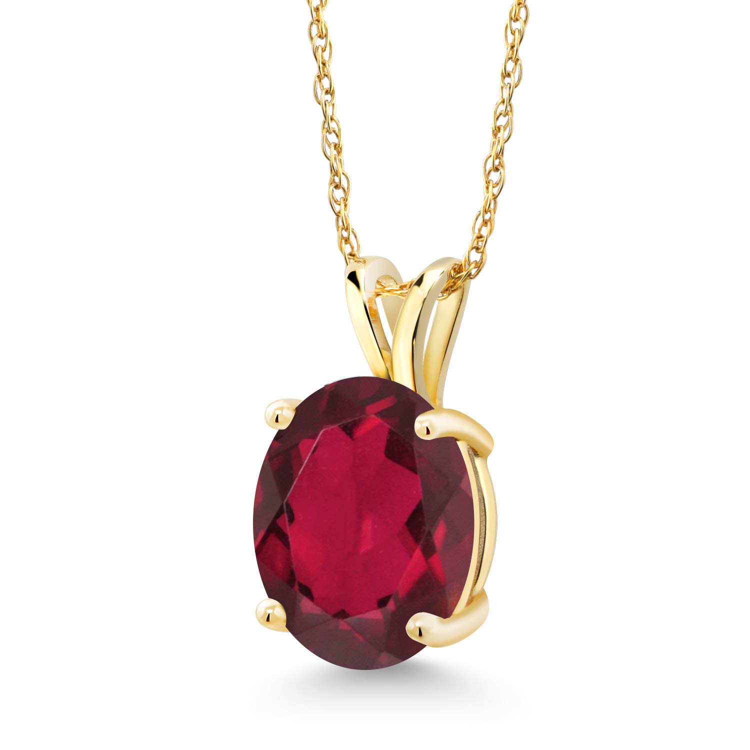 14K Yellow Gold 10x8mm Oval Birthstone Pendant Necklace for Women - 18 Inch Chain | Fine Jewelry Gift for Mom, Wife, Her | Perfect for Birthdays, Anniversaries & Special Occasions