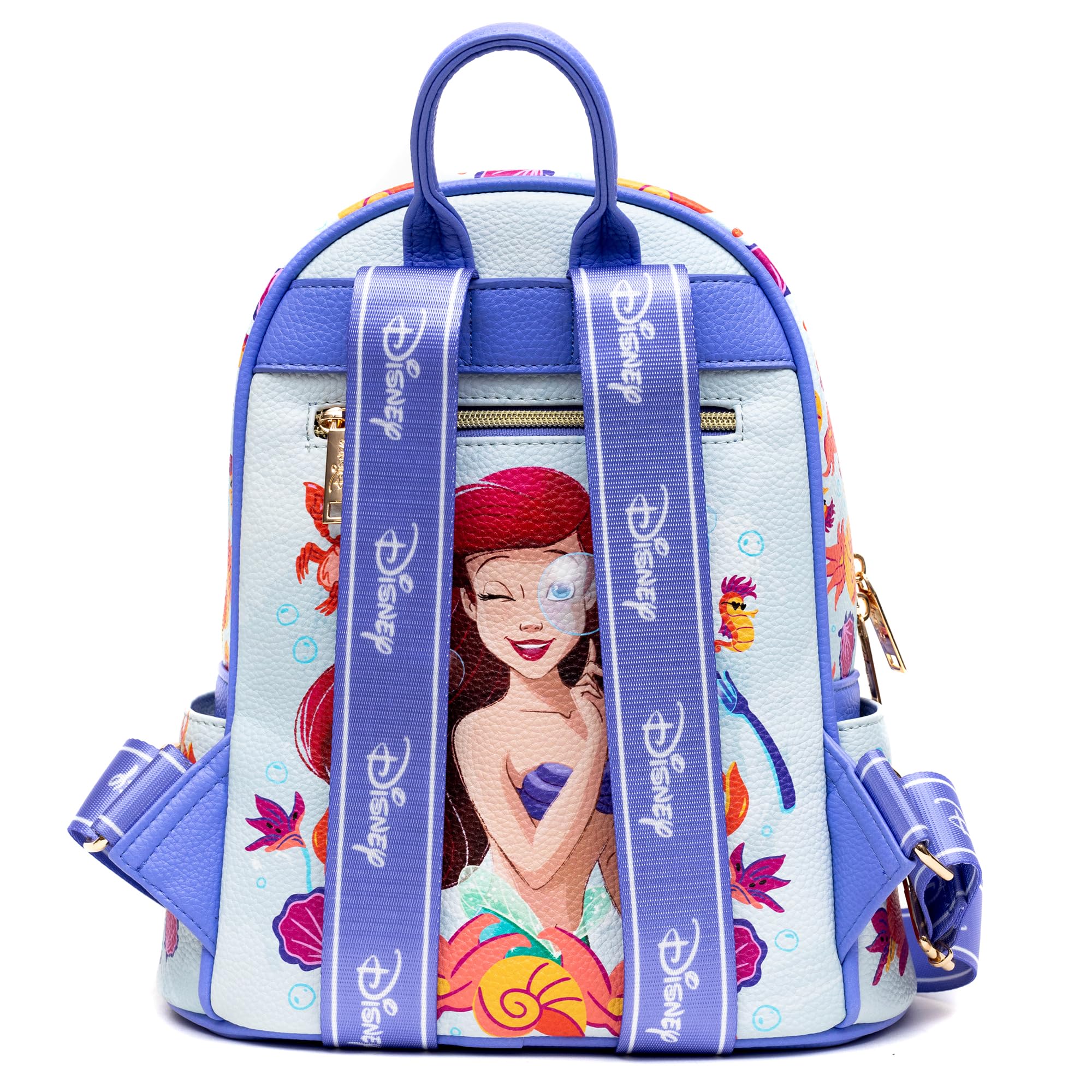 **Ariel The Little Mermaid 11-Inch Vegan Leather Mini Backpack for Women - Disney Princess Fashion Accessory for Cosplay, Travel & Daily Use**
