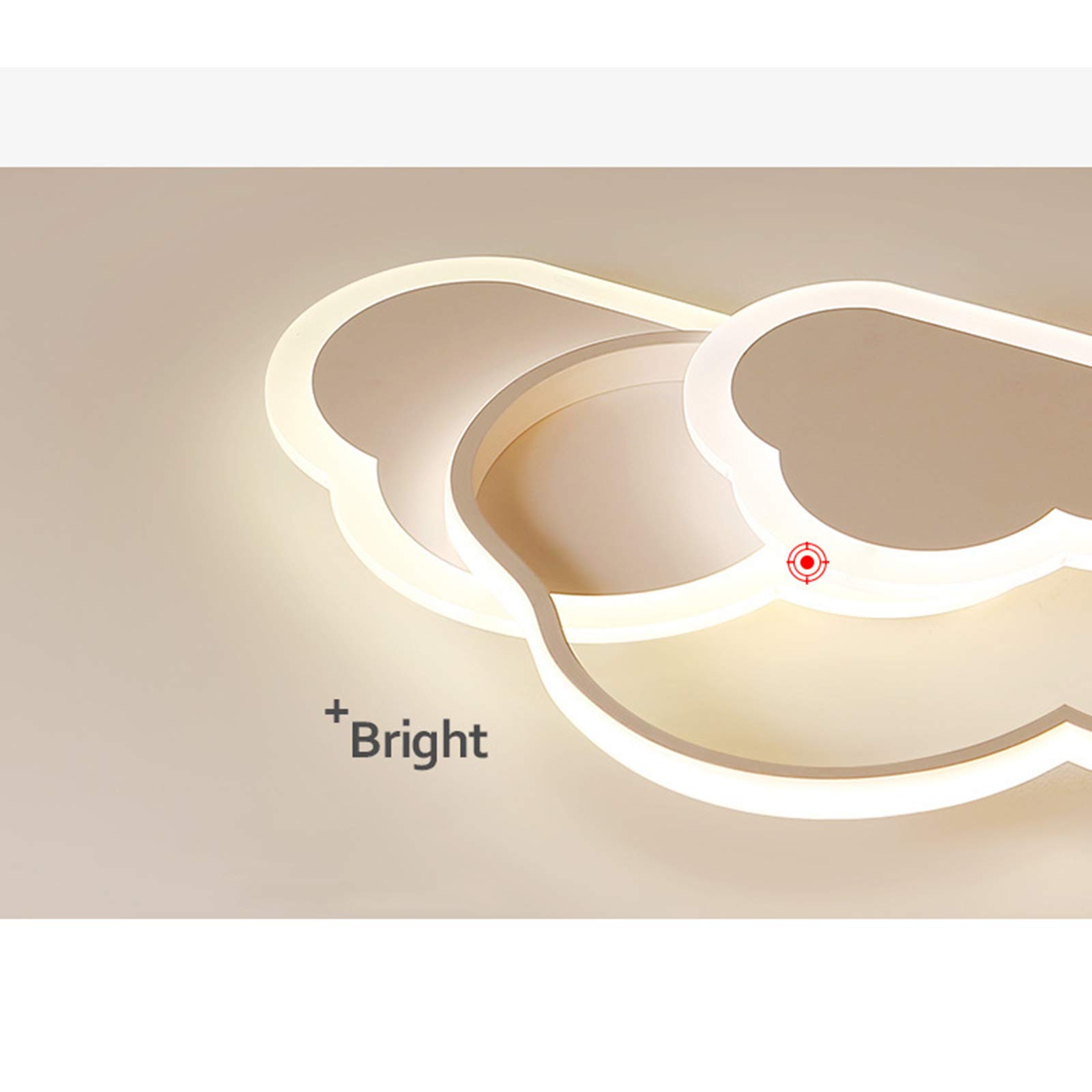 Kids Heart LED Ceiling Light 37W Dimmable for Bedroom & Nursery - White Cloud