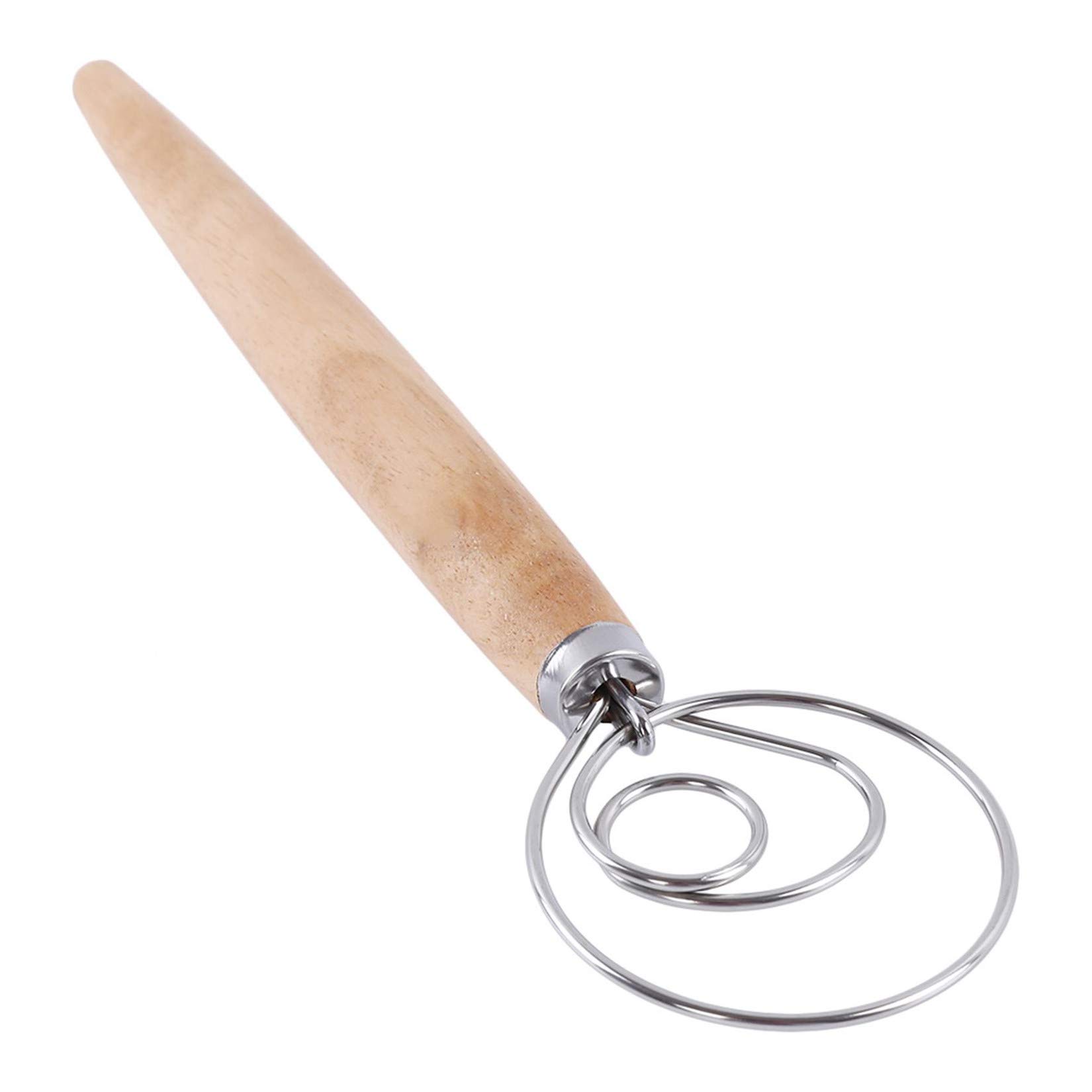 Premium Stainless Steel Dough Whisk - Heavy Duty Bread & Pizza Dough Mixer with Ergonomic Handle - Perfect for Baking, Pancake Batter, Pastry & Cookie Dough - Ideal for Home Bakers & Professional Kitchens