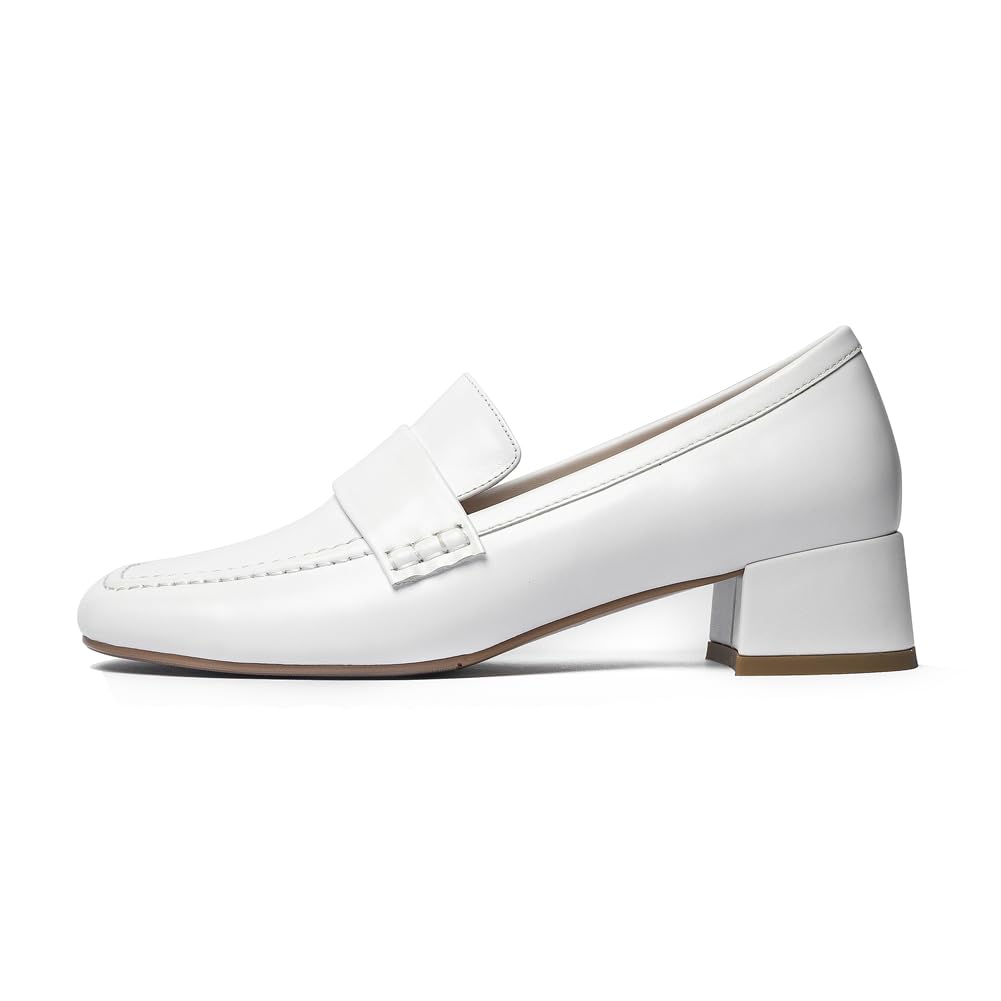 Women's Leather Loafers Dress Shoes - Comfortable Slip-On Heels for Work, Office & Casual Outfits | Perfect for Business, Travel & Everyday Wear