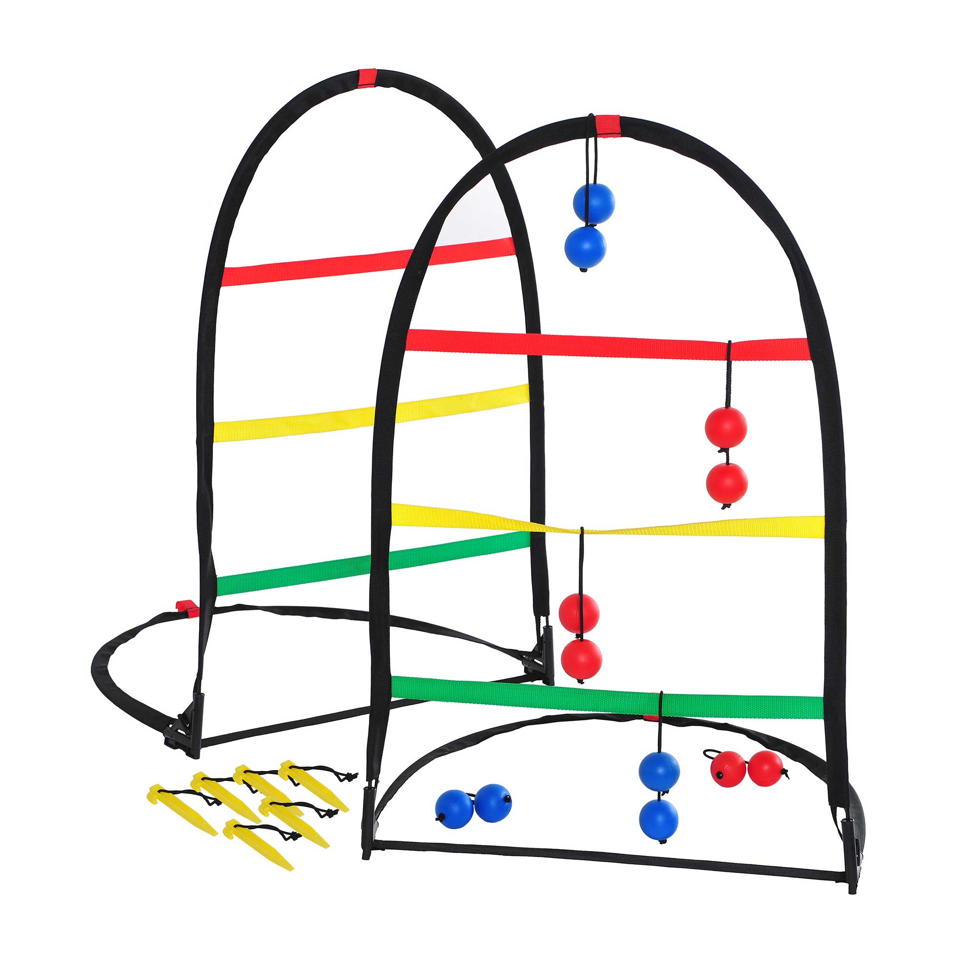 Premium Pop-Up Ladderball Game Set - Outdoor Lawn Backyard Tossing Game for Adults & Kids - Perfect for Camping, BBQs, Picnics, and Tailgating Parties