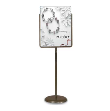 22x28 Poster Stand Pedestal Sign Holder - Bronze Finish Display Stand for Retail, Events & Trade Shows | Durable Metal Signage Holder for Stores, Exhibitions & Advertising