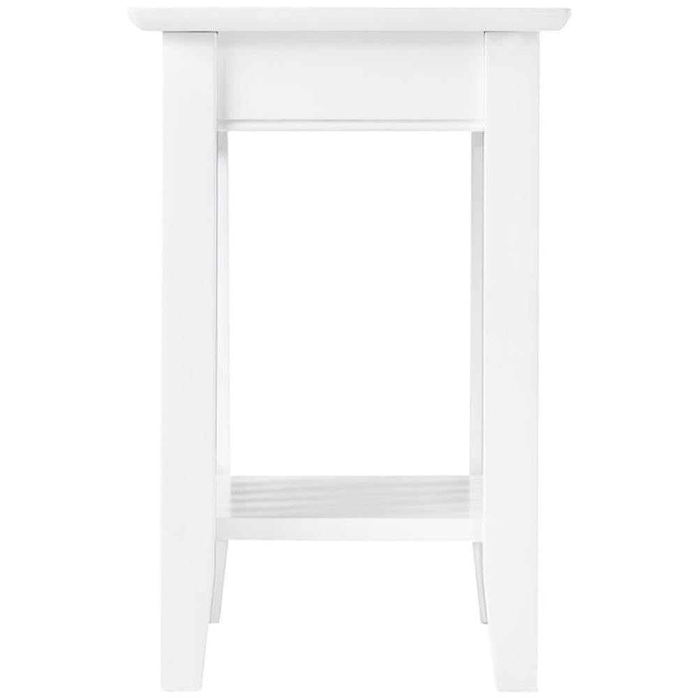 Home Square 2-Piece Mission Style Charger Chair & Side Table Set in White - Perfect for Living Room, Bedroom, or Office Decor