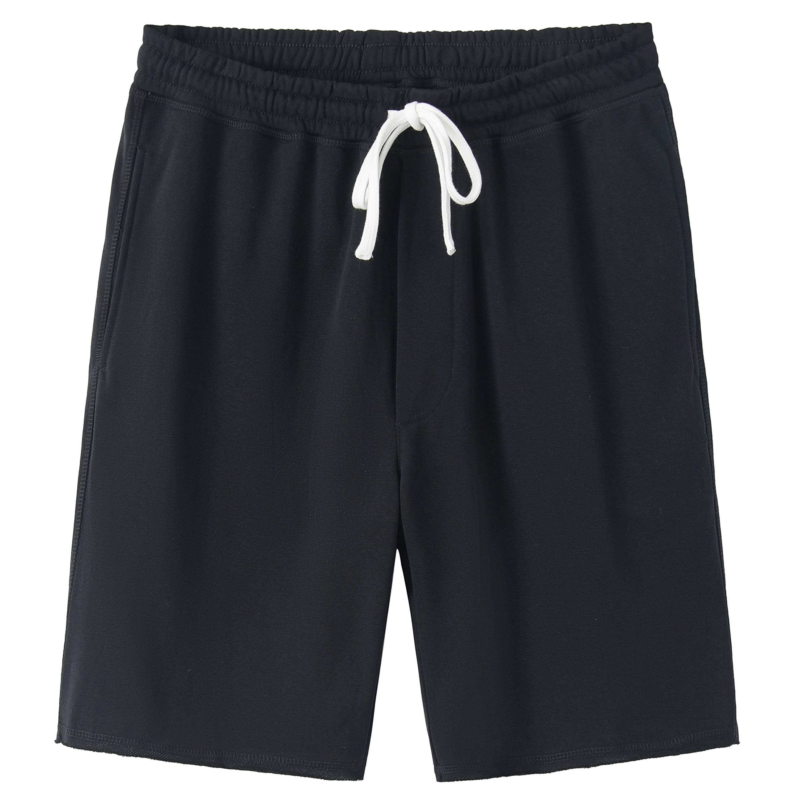 Men's Casual Soft Cotton Elastic Jogger Gym Active Pocket Knit Shorts - Comfortable Workout & Lounge Shorts for Running, Yoga, Travel & Home Wear