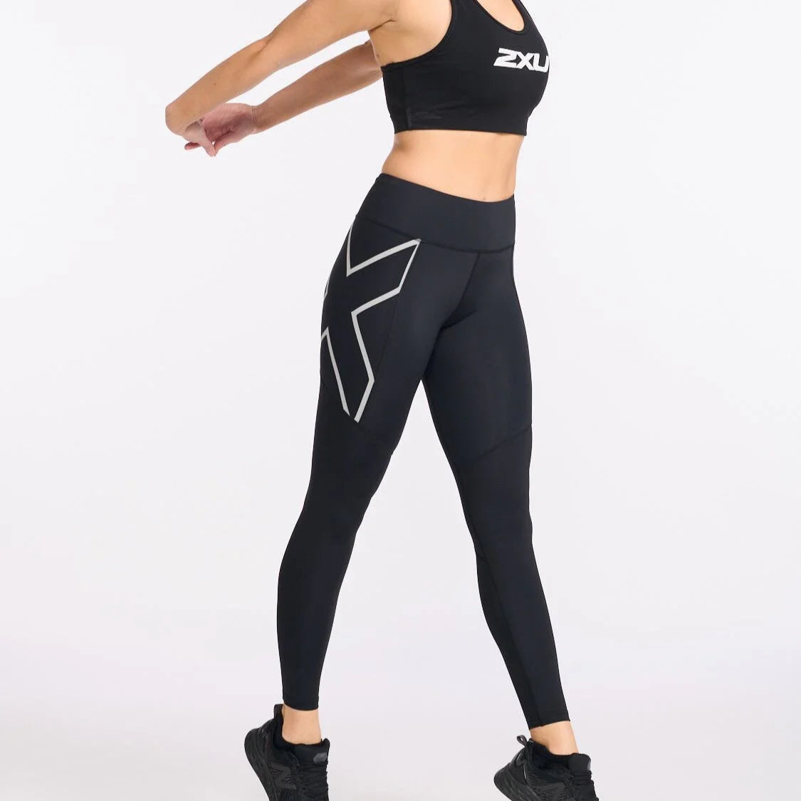 2XU Women's Aero Vent Mid Rise Compression Tights - High Performance Running & Workout Leggings for Yoga, Gym & Athletic Training