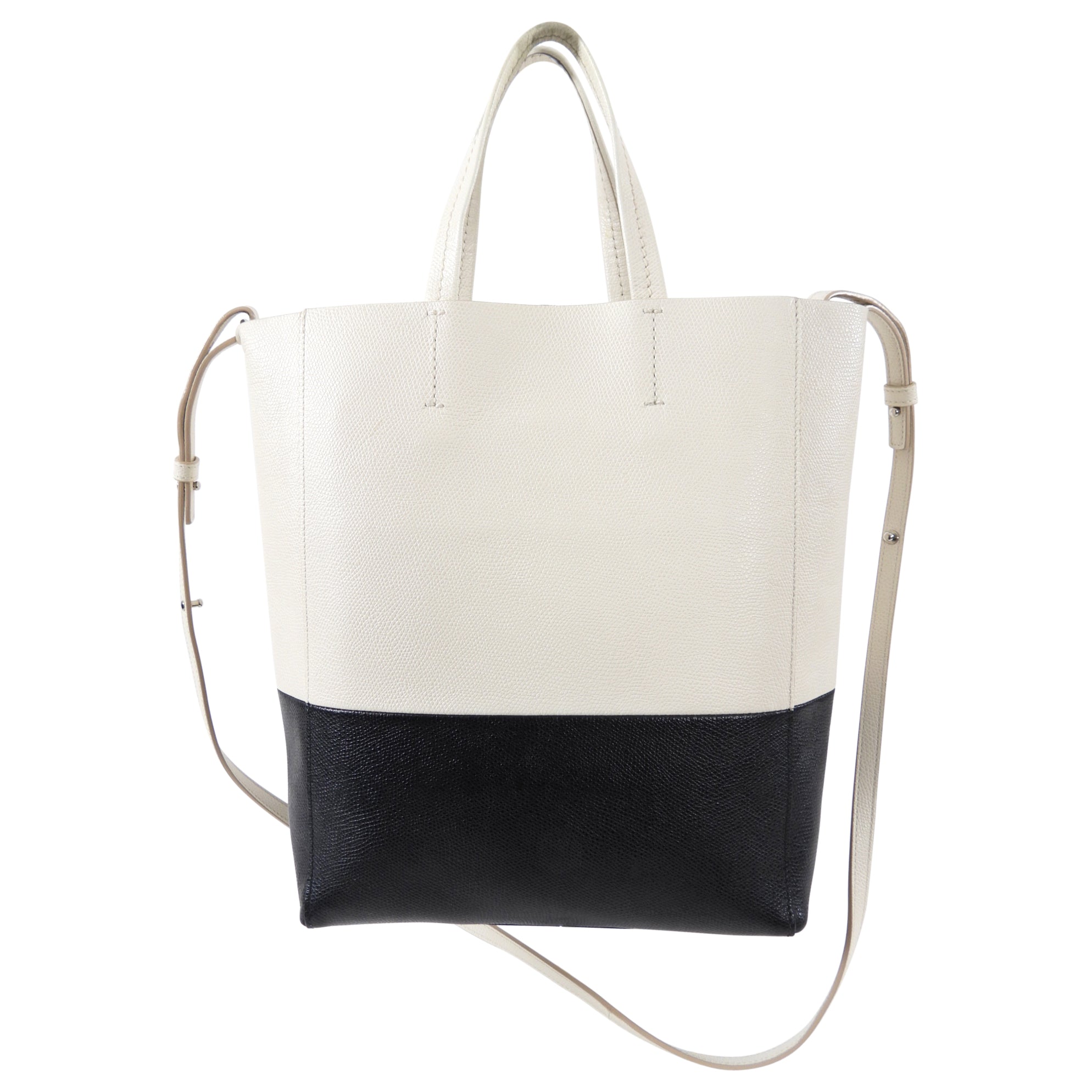 Celine Bicolor Vertical Cabas Small Tote Bag for Women | Luxury Leather Handbag | Perfect for Work, Travel & Everyday Use