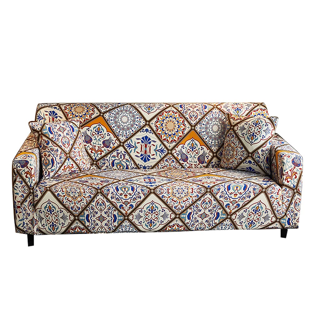 Stretch Printed Sofa Cover - Soft Patterned Slipcover for Armchairs & Couches (MLG Design) | Perfect for Living Room Decor & Furniture Protection
