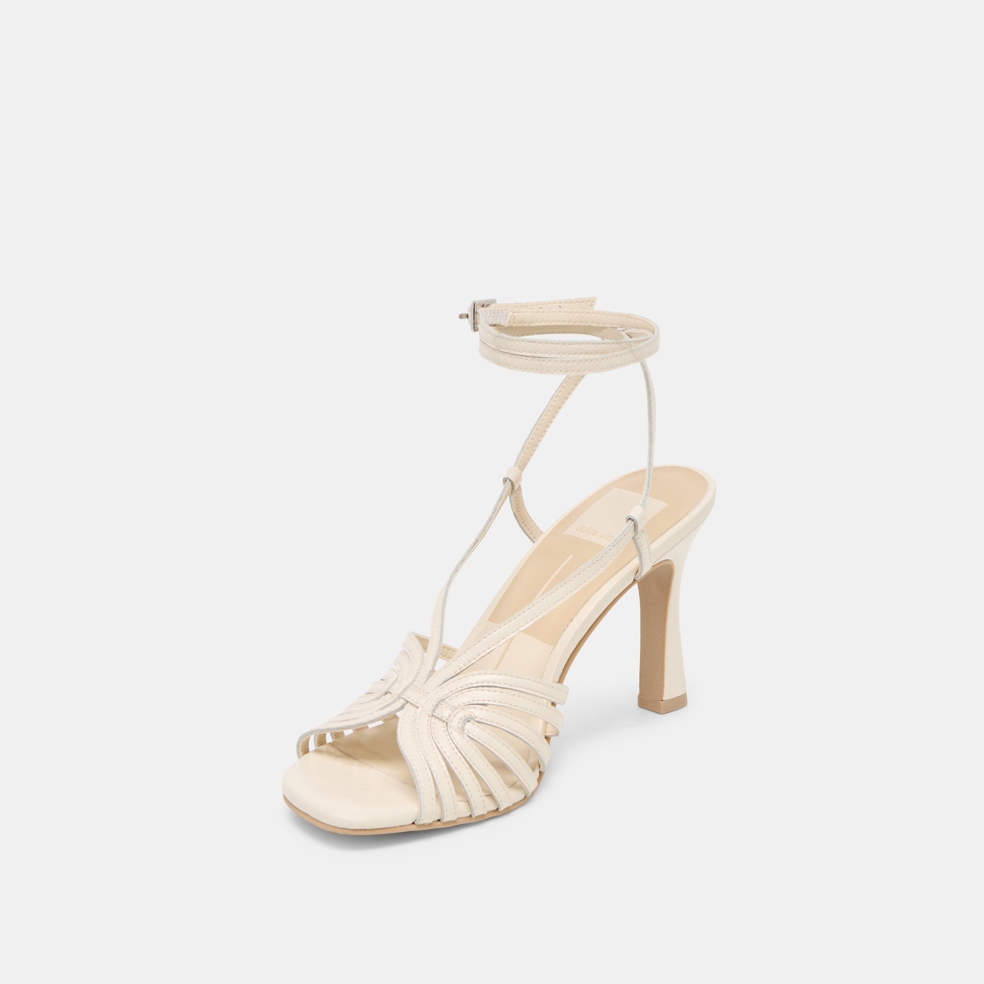 NIVANA Women's Off-White Crinkle Patent Leather High Heels - Elegant Pointed Toe Pumps for Party, Wedding & Office Wear