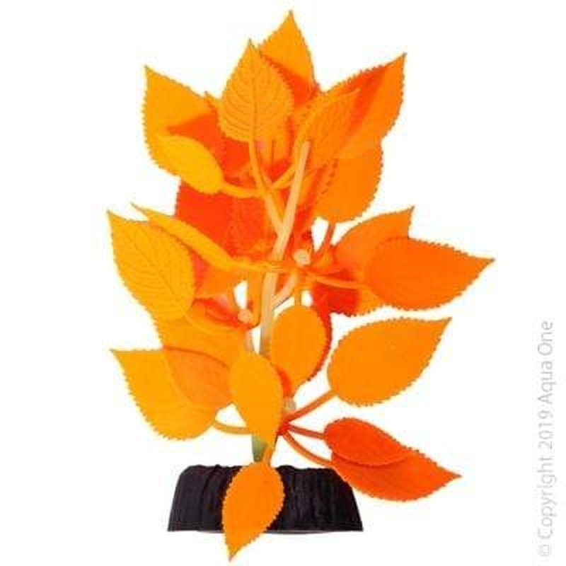 Aqua One Flexiscape Small Mermaid Weed Orange Artificial Aquarium Plant - 13.5cm Tall Decorative Fish Tank Plant for Freshwater & Saltwater Aquariums - Perfect for Home, Office, or Classroom Aquascaping