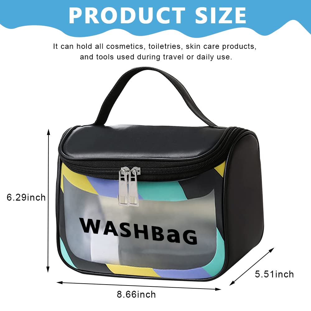MAYCREATE® Waterproof Travel Cosmetic Bag for Women - Portable Makeup & Toiletry Organizer with Zipper - Perfect for Home, Gym, and Vacation (Black)