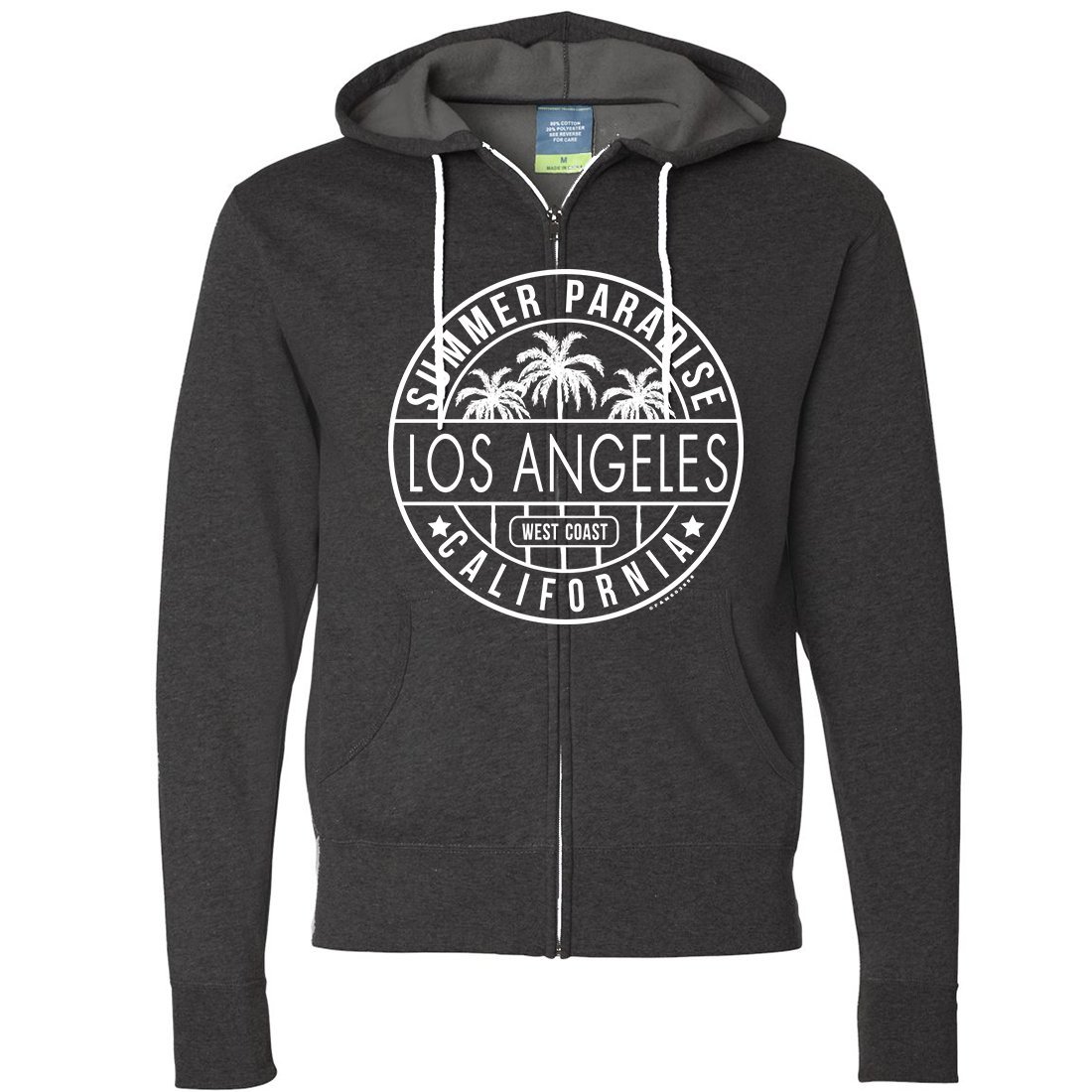 Los Angeles California West Coast Zip-Up Hoodie - Stylish & Comfortable Pullover for Men & Women - Perfect for Casual Wear, Travel & Outdoor Activities