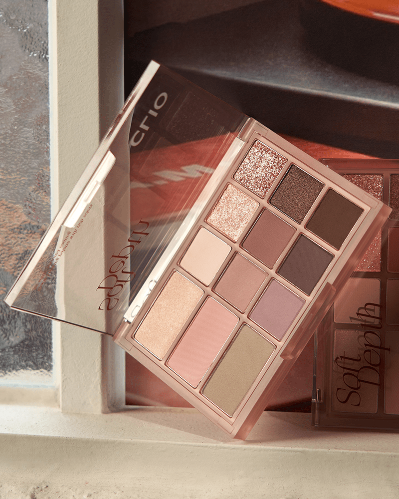CLIO Soft Depth Shade & Shadow Palette - 10 Matte & Shimmer Eyeshadows for Day to Night Makeup Looks | Perfect for Everyday Wear & Special Occasions