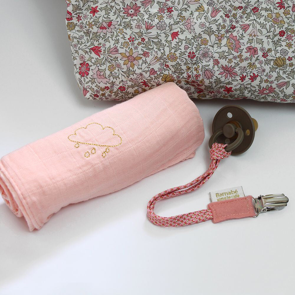Organic Bamboo Muslin Swaddle Blanket - Soft & Breathable Baby Wrap for Newborns - Perfect for Swaddling, Nursing, and Stroller Use - Barnabe Loves Coffee Shrimp Design