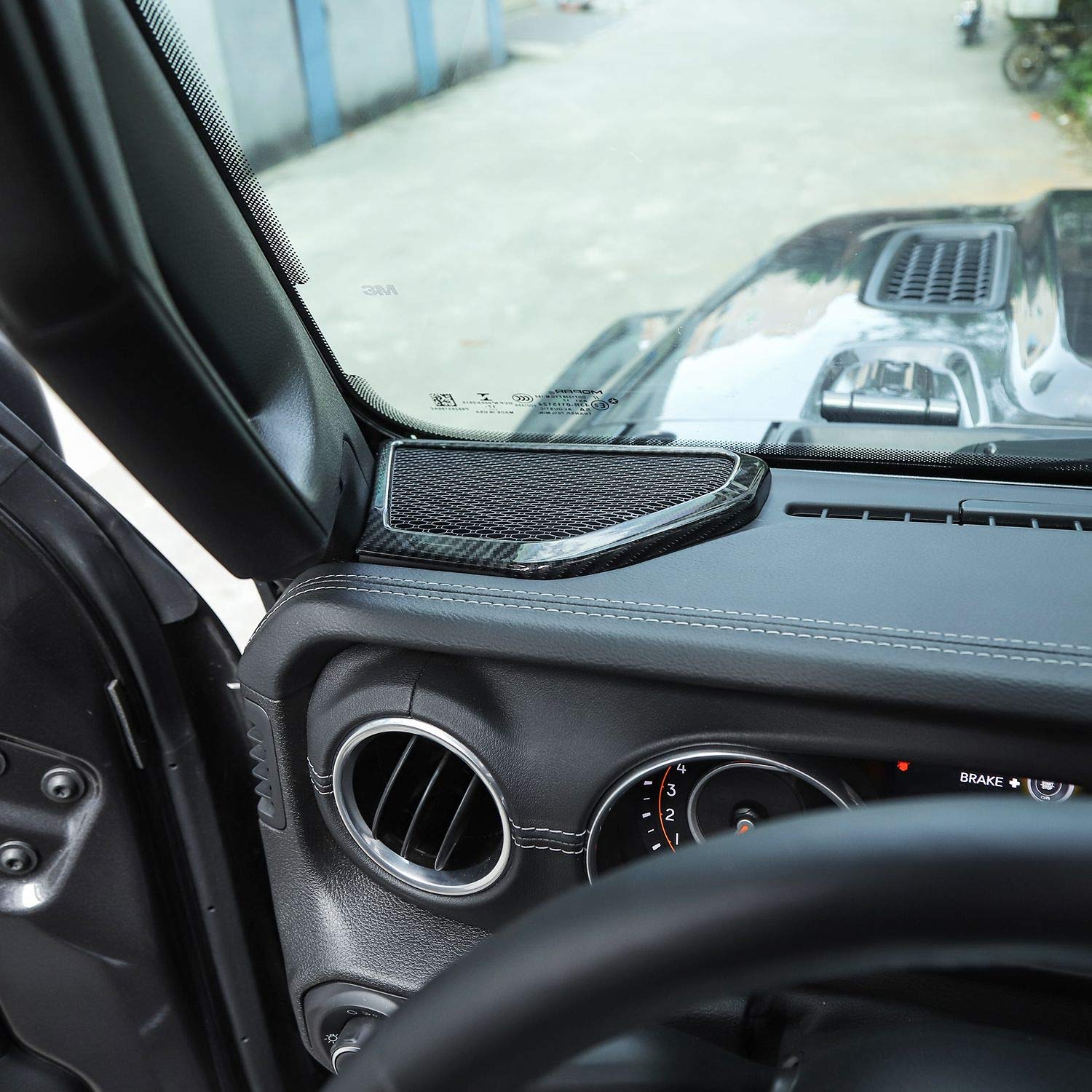 Voodonala ABS Carbon Fiber Speaker Audio Trim & A Pillar Trim Set (4pcs) – Compatible with 2018-2023 Jeep Wrangler JL/JLU & Gladiator JT – Interior Upgrade for Enhanced Sound & Style