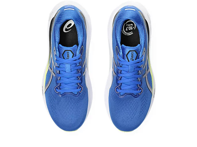 ASICS Men's GEL-KAYANO 30 Running Shoes - Illusion Blue/Glow Yellow | Premium Cushioning & Stability for Long-Distance Running, Jogging & Gym Workouts