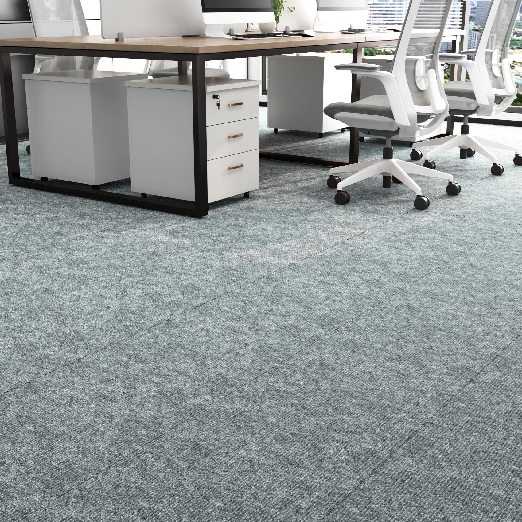 30 Pack Self-Adhesive Carpet Floor Tiles - 12