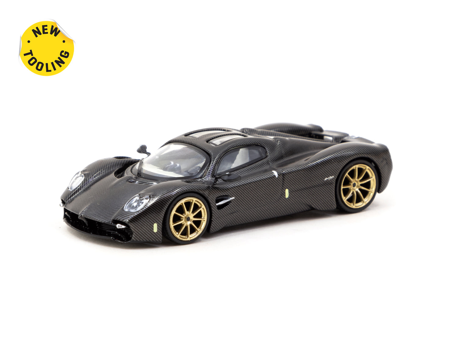 Tarmac Works 1/64 Pagani Utopia Black Carbon Fiber Diecast Model Car - Premium Collectible for Car Enthusiasts & Display - Perfect for Home, Office, or Gift Giving
