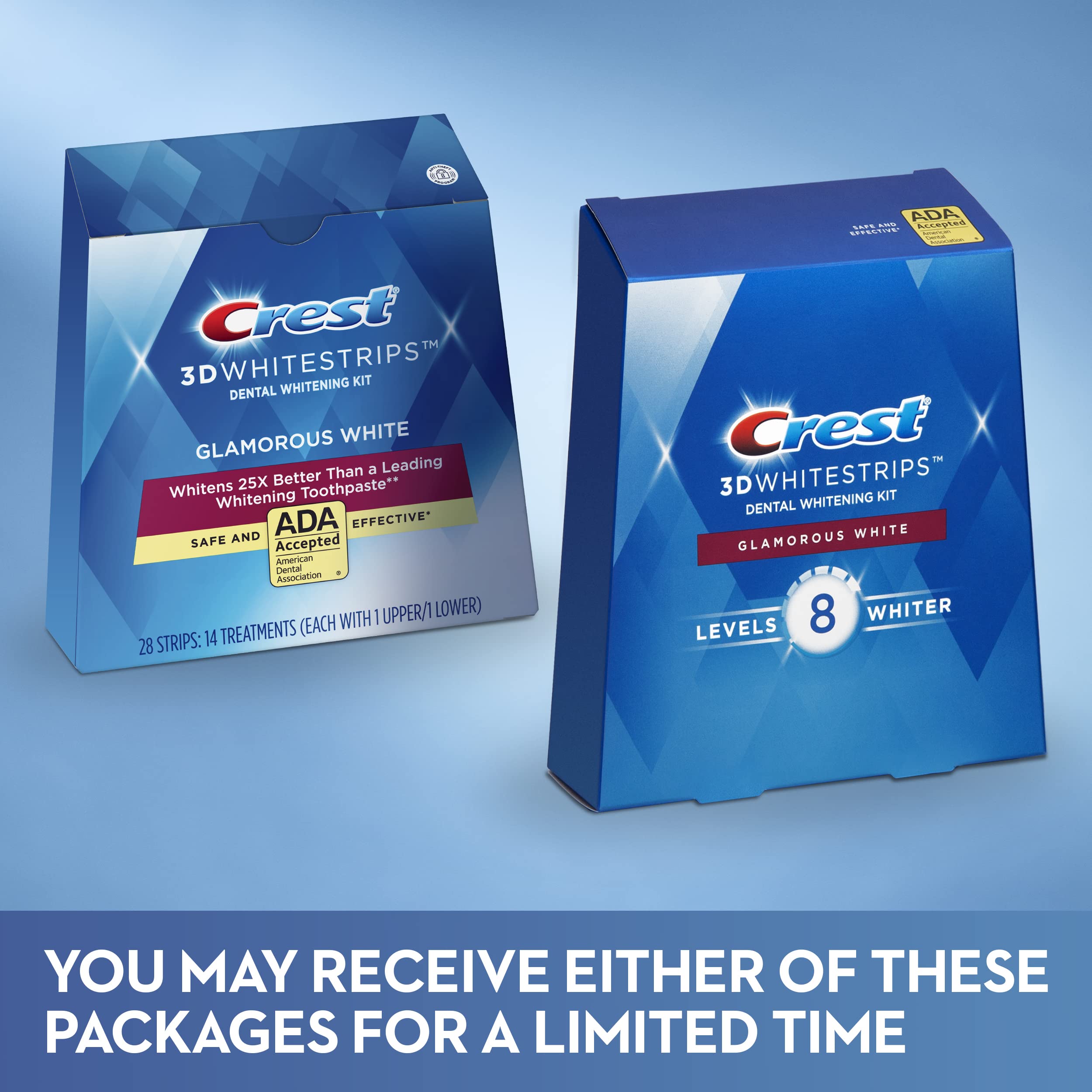 Crest 3D White Luxe Whitestrip Teeth Whitening Kit - 28 Strips (14 Treatments) for Professional-Level Whitening at Home | Brighten Smile for Special Occasions & Daily Confidence