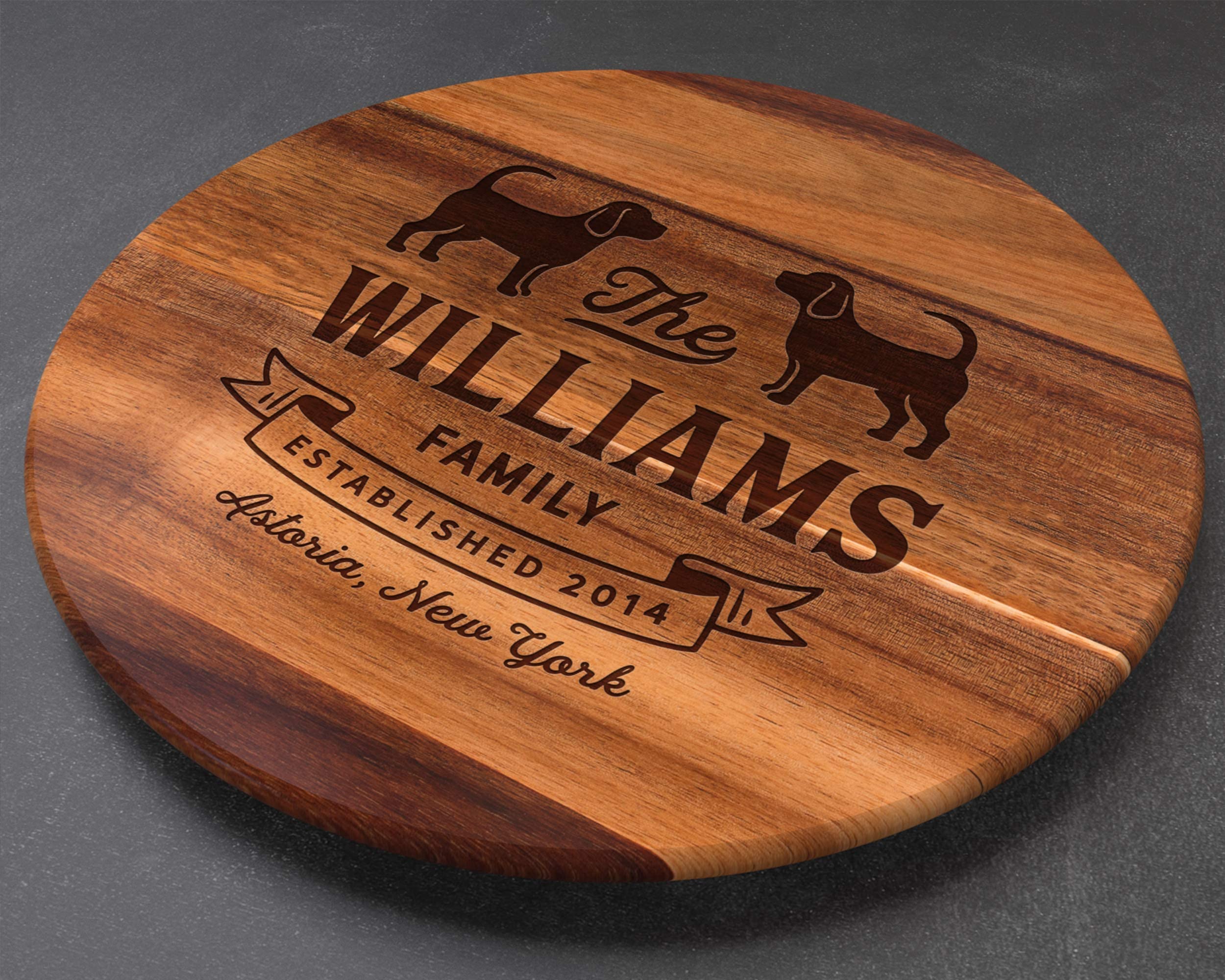 Engraved Wooden Lazy Susan Turntable - Unique Cat & Dog Lover Gift for Pet Owners | Perfect for Kitchen, Dining Table, or Pet-Themed Home Decor