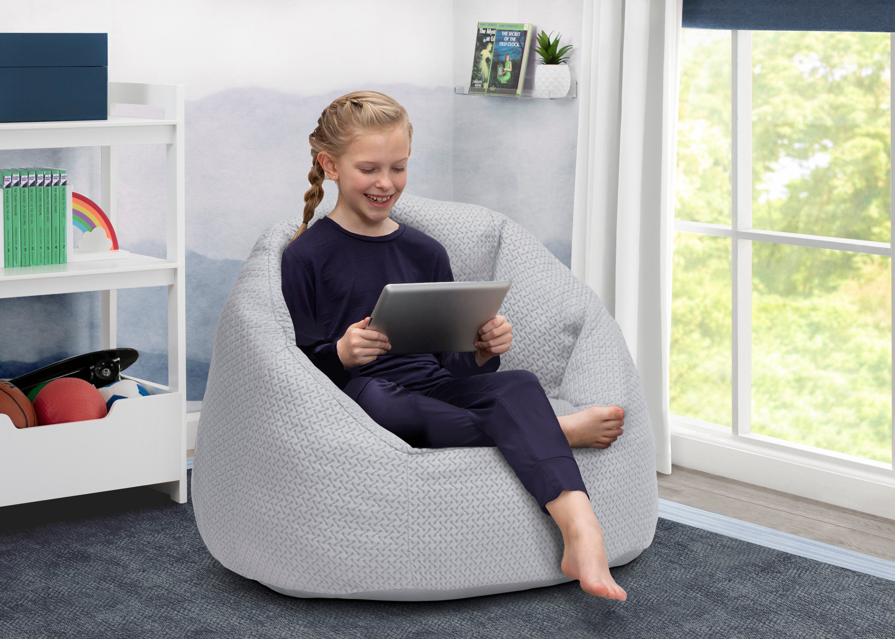 iComfort Fluffy Kids Chair with Memory Foam Seat - Soft & Supportive Children's Armchair for Bedroom, Playroom, or Reading Nook