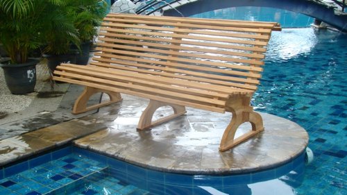 Premium Teak Wood Outdoor Garden Bench - 6ft Weather-Resistant Patio Furniture for Backyard, Poolside & Garden Decor (Natural Wood Finish)