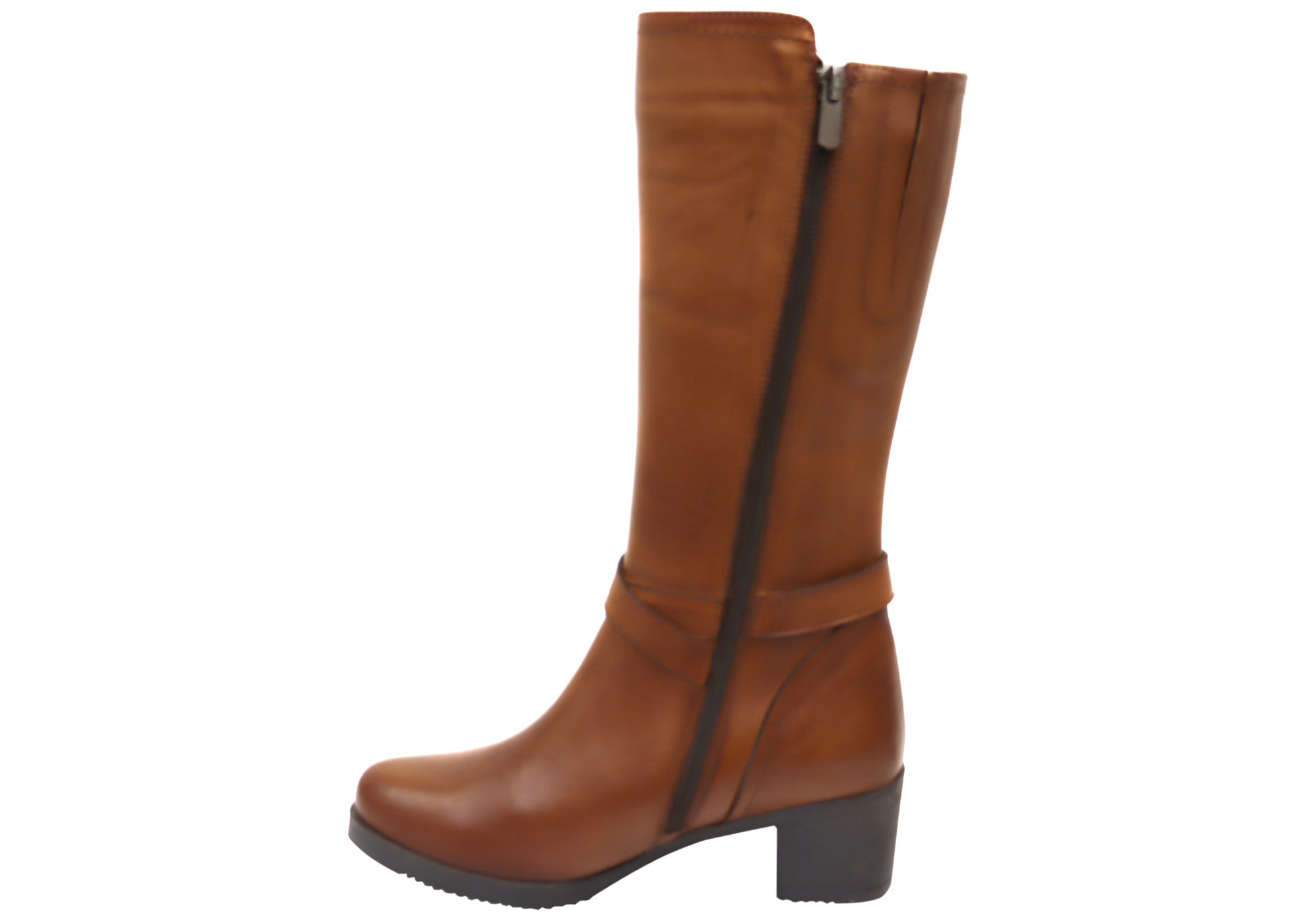 Orizonte Chatsworth Women's European Comfortable Leather Mid Calf Boots - Stylish Ankle Boots for Walking, Work & Winter Fashion