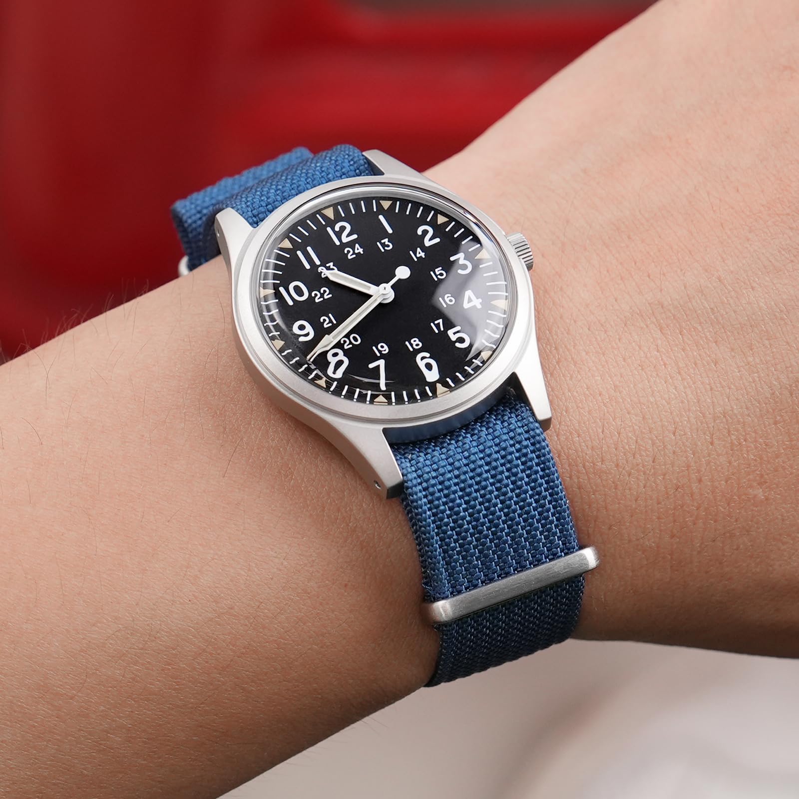 Nylon Watch Band 18mm 19mm 20mm 22mm 24mm, Waterproof Military Watch Straps with Stainless Steel Buckle - Durable Replacement Strap for Men & Women, Perfect for Outdoor, Hiking, and Sports Activities