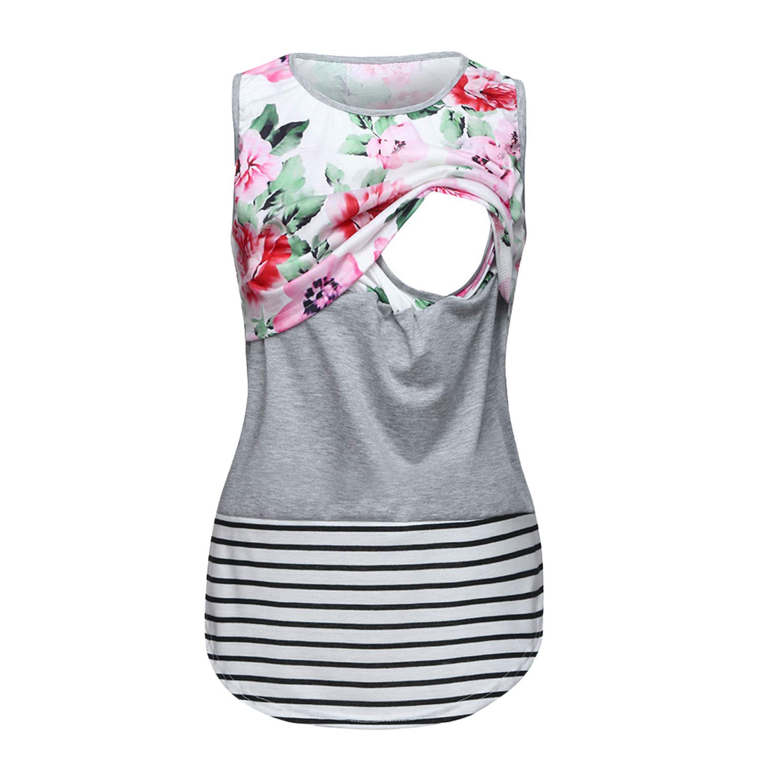 Andongnywell Women's Sleeveless Maternity Nursing Tops - Comfortable Breastfeeding Clothes for Pregnant & Nursing Moms - Perfect for Summer, Work, Travel & Daily Wear