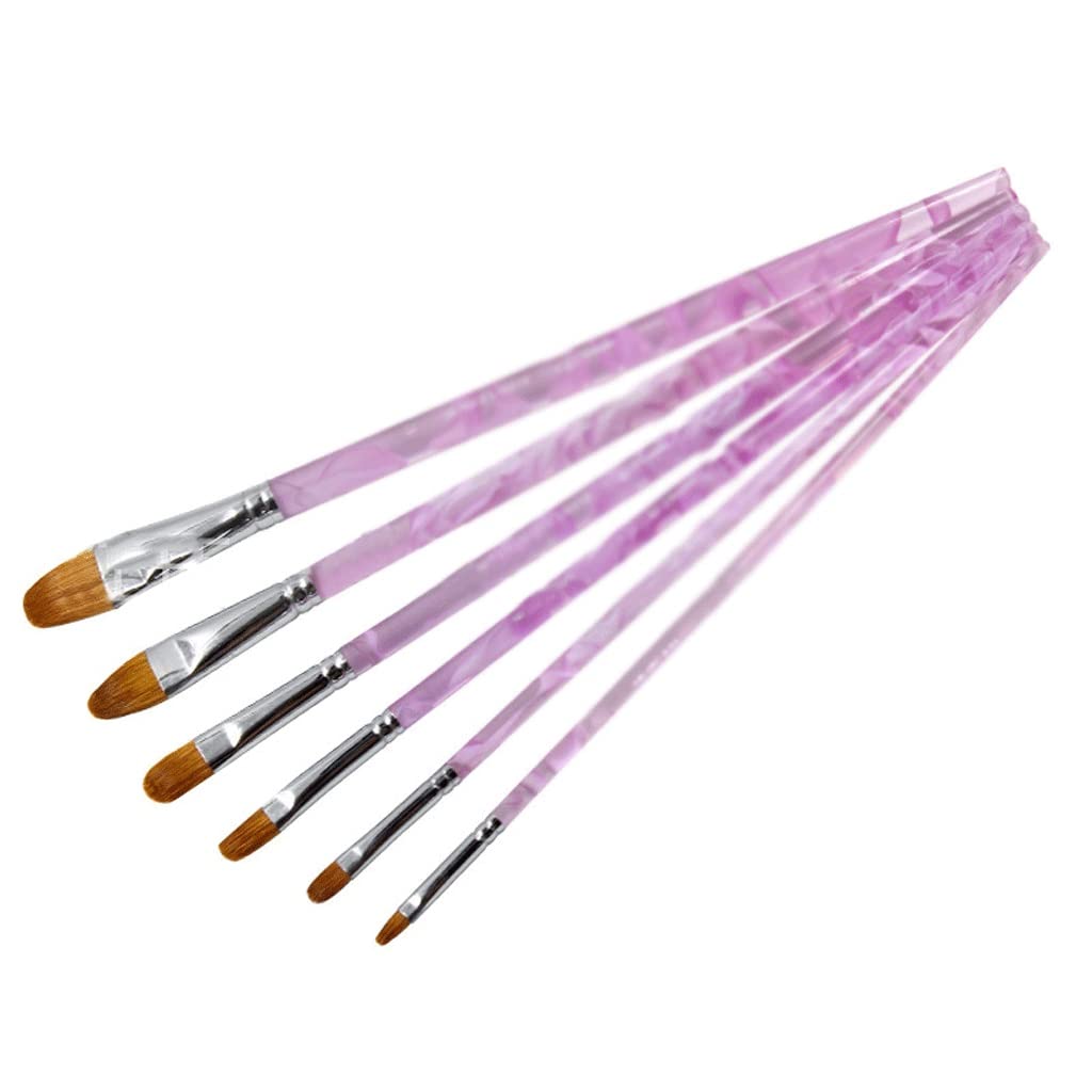 Premium 6-Piece Artist Watercolor Brush Set - Purple Short Shot Mixing & Brown Hair Brushes for Oil & Acrylic Painting | Perfect for Canvas, Paper & Professional Art Projects