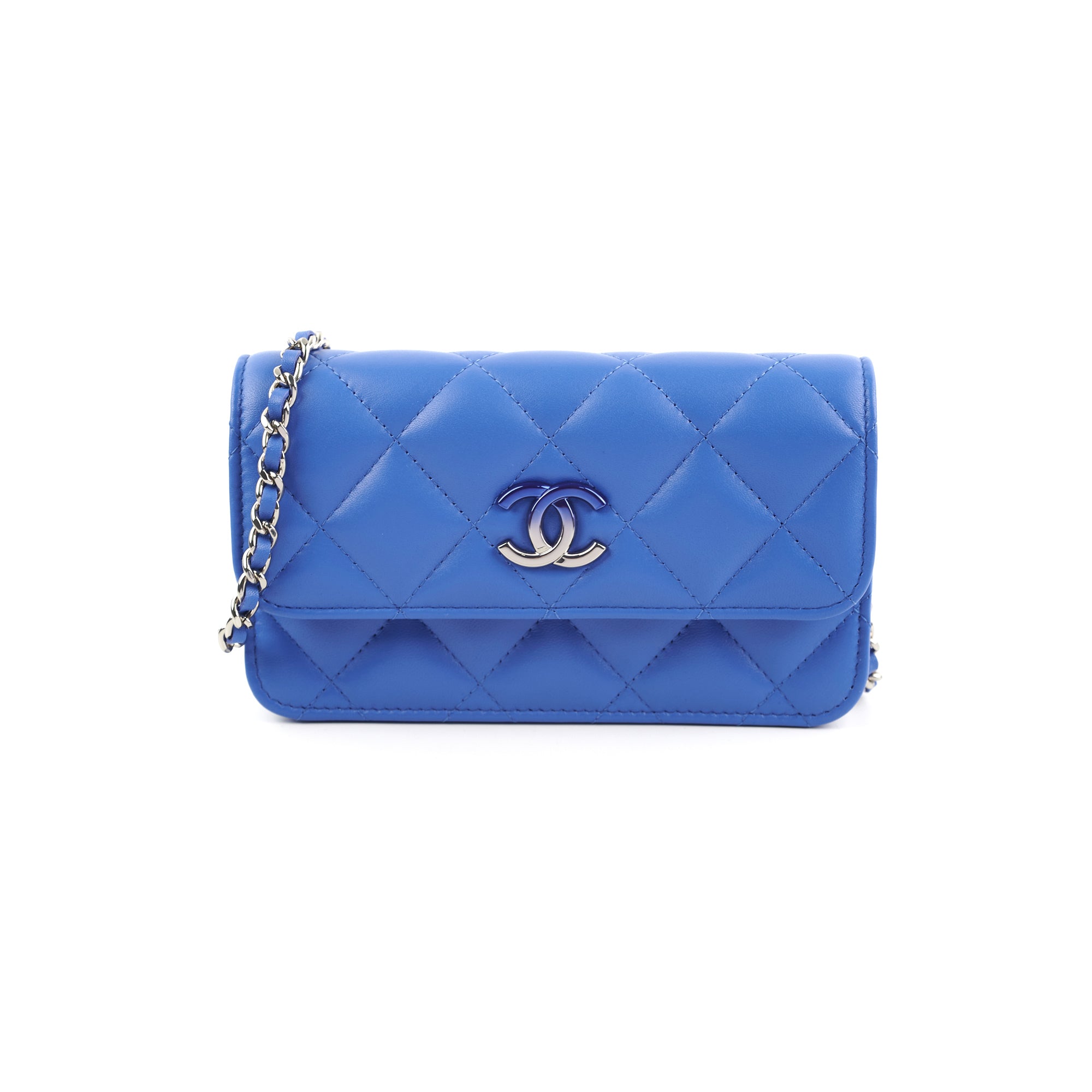 Chanel Mini Seasonal Flap Bag in Lambskin Leather - Elegant Blue Crossbody Bag for Women | Perfect for Date Night, Parties & Special Occasions