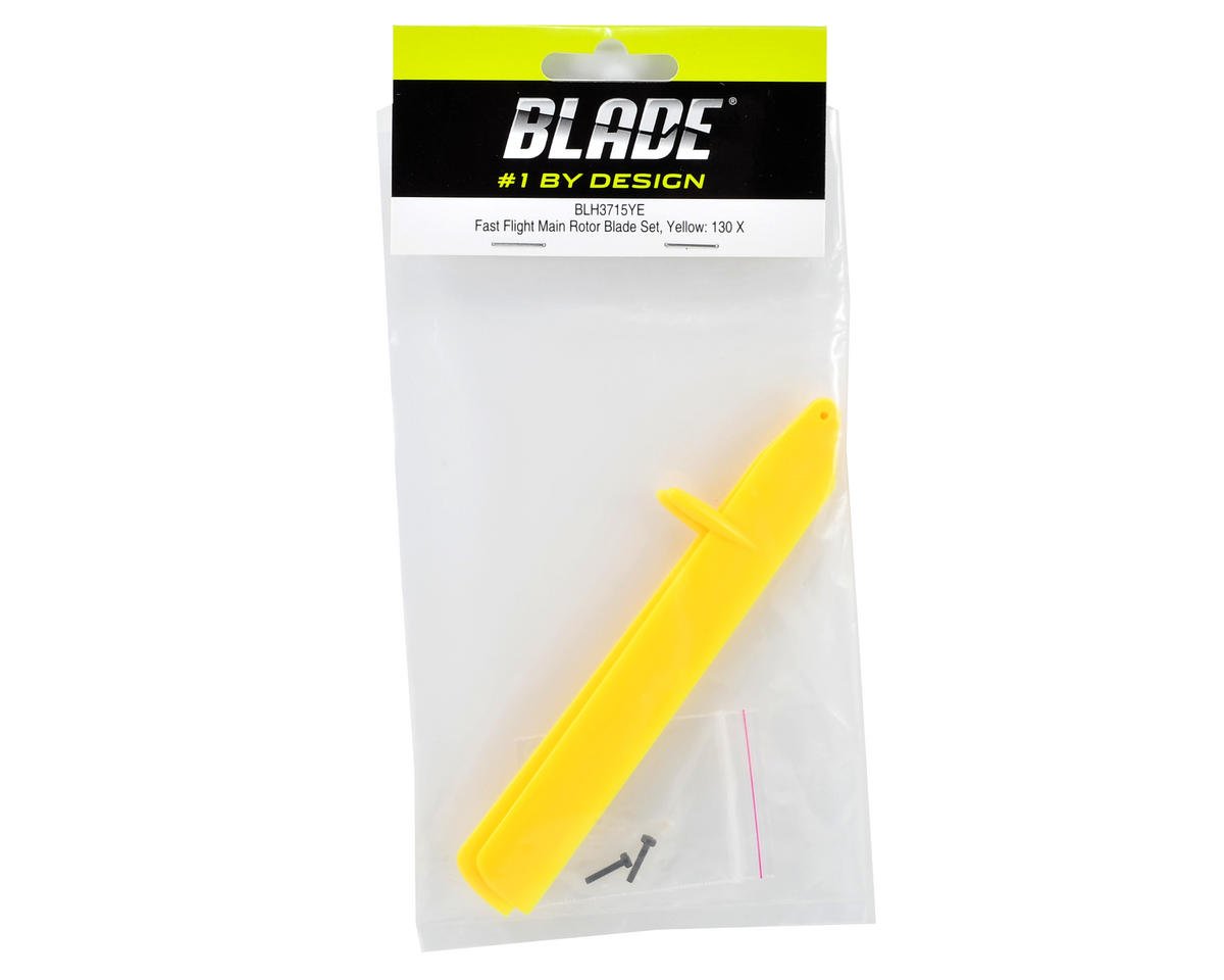 Blade Helis 3715YE Fast Flight Main Rotor Set - High Performance Yellow RC Helicopter Blades (130mm) for 3D Aerobatics & Outdoor Flying