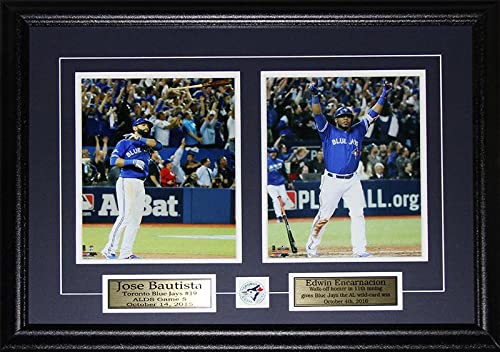 Jose Bautista & Edwin Encarnacion Bat Flip & Bat Drop Home Run Baseball Photo Frame - MLB Memorabilia Display for Sports Fans & Man Cave Decor