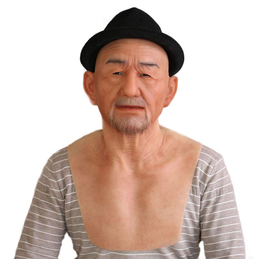 Realistic Old Man Silicone Head Mask - William Halloween Costume Mask for Cosplay, Disguise & Scary Pranks - Perfect for Halloween Parties, Theatrical Performances & Haunted Houses