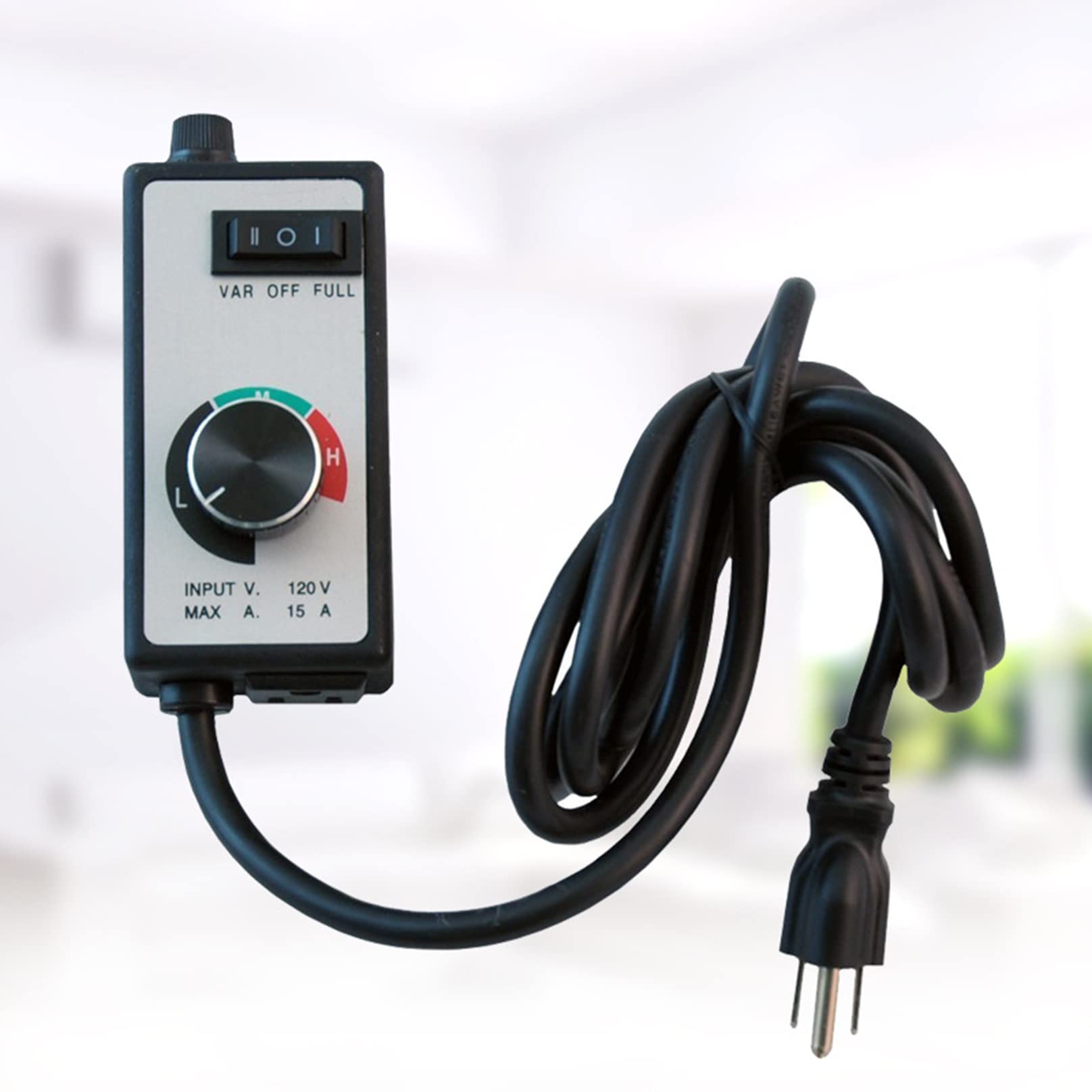 1500W 15A Variable Vent Fan Speed Controller - Inline Duct Fan Adjuster for Hydroponics, Exhaust & Ceiling Fans - US Plug 120V/60Hz - Perfect for Grow Rooms, Greenhouses & Home Ventilation Systems