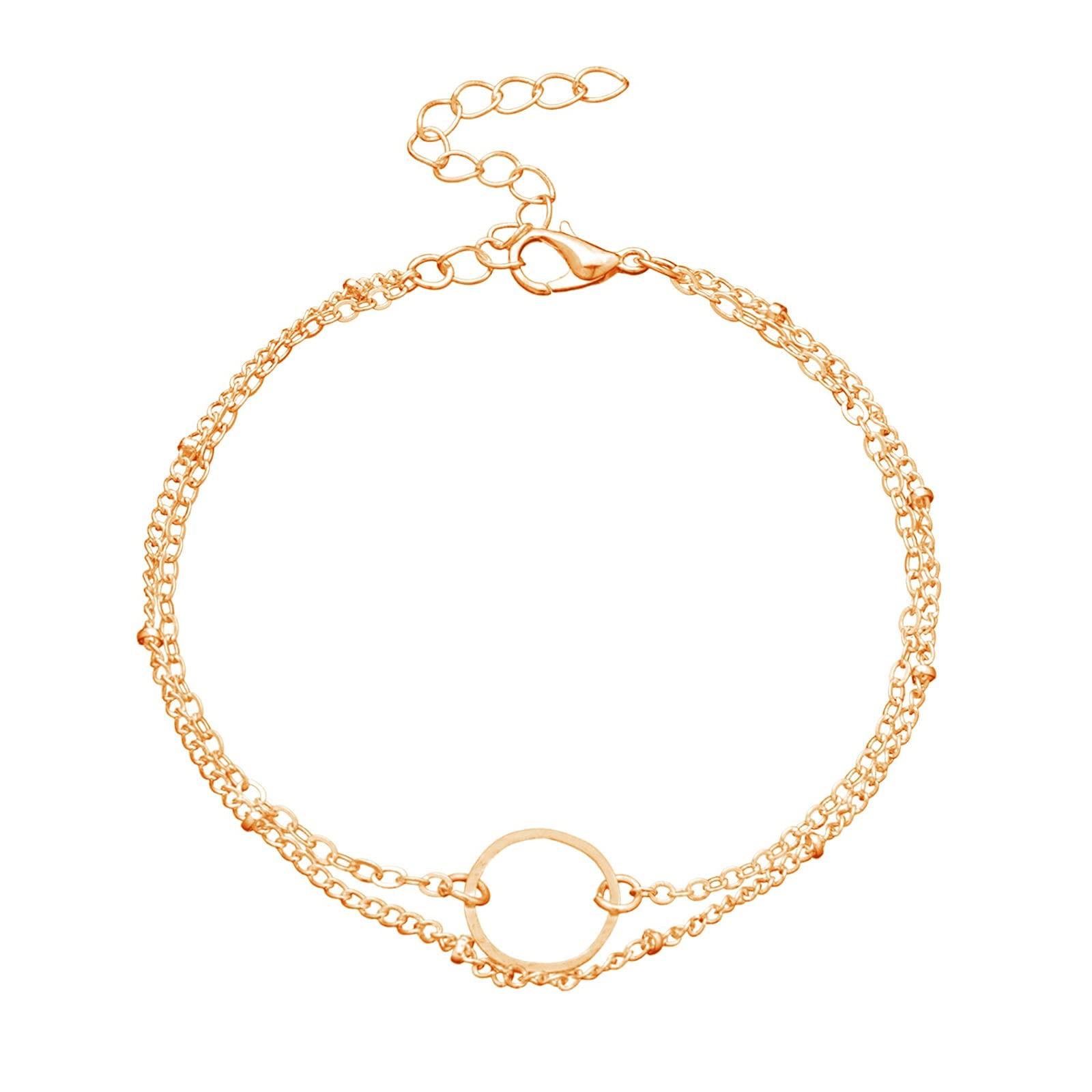 Elegant Silver & Gold Round Chain Anklet for Women & Teen Girls - Summer Beach Fashion Jewelry 2024 - Personalized Adjustable Ankle Bracelet for Casual Wear, Vacation & Boho Style