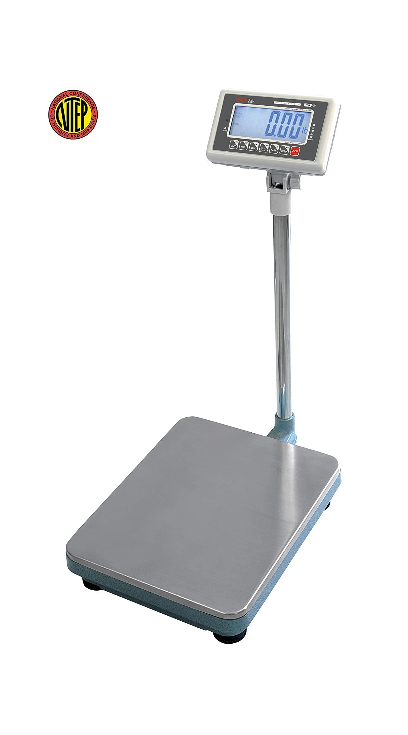 TBW-100 Industrial Bench Scale 100lb Capacity - NTEP Legal for Trade, Lb/Kg Switchable, 0.02lb Precision - Perfect for Warehouse Shipping, Logistics & Retail Inventory Management