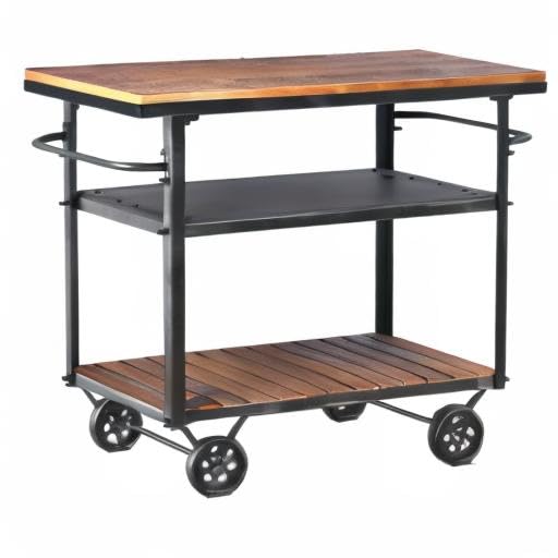 Diwhy 3-Tier Rolling Metal Utility Cart with Wheels - Industrial Storage Organizer for Kitchen, Bar, Dining Room - Wine Rack & Beverage Holder for Tea, Coffee, Spices - Perfect for Home, Office & Restaurant Use