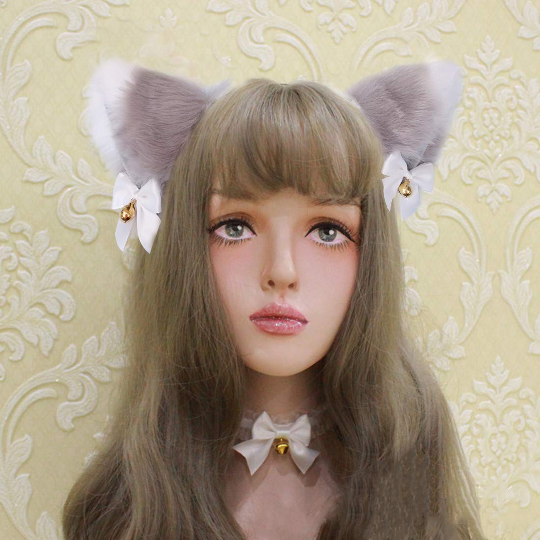 Fxaelian Animal Fox Cat Dog Ears Headband - Cute Fluffy Cosplay Costume Accessories for Halloween, Christmas Party, Anime Conventions & Photo Shoots