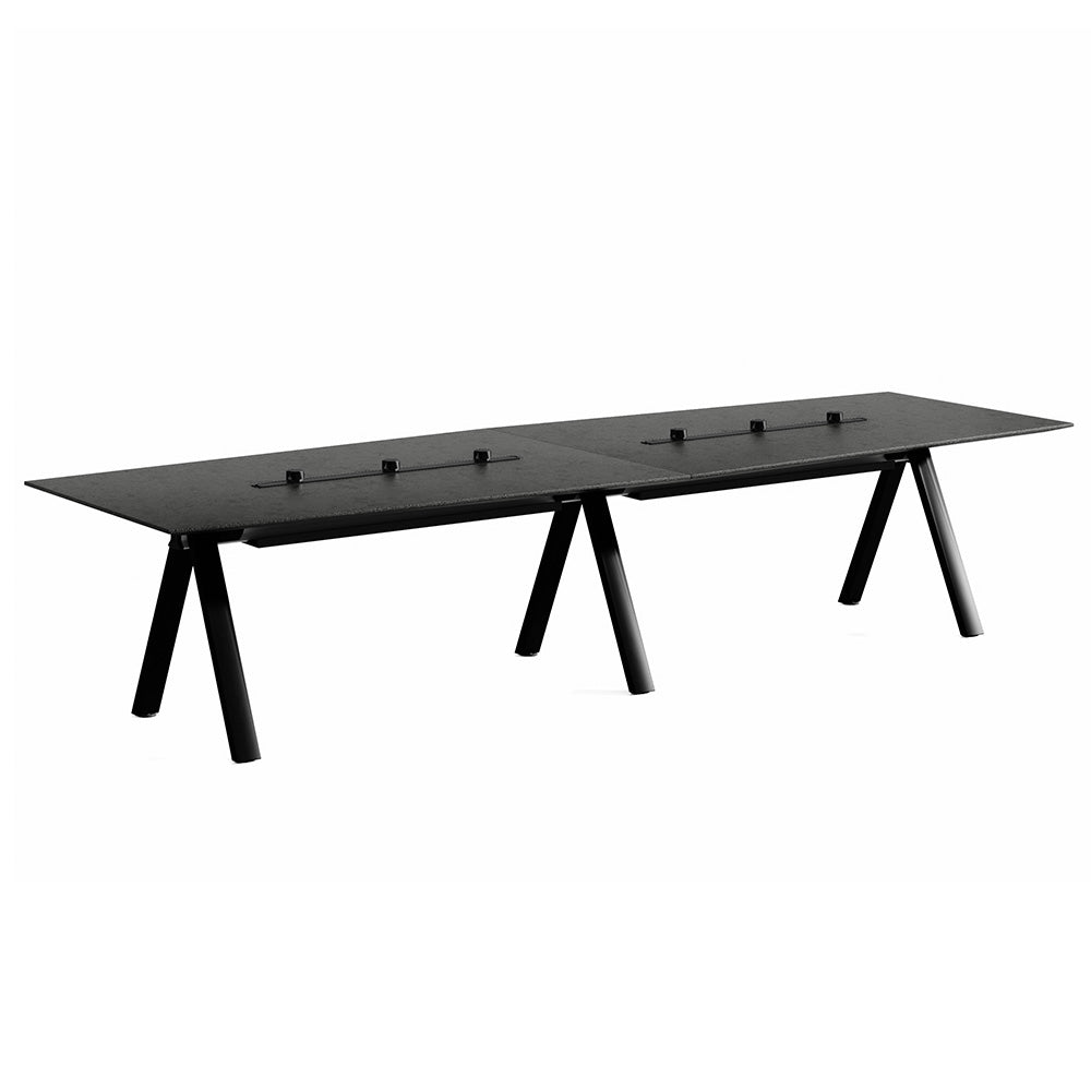 Premium DOLAN 3.6M Black Concrete Conference Table - Modern Boardroom Meeting Table for Office, Executive Meetings & Professional Workspaces