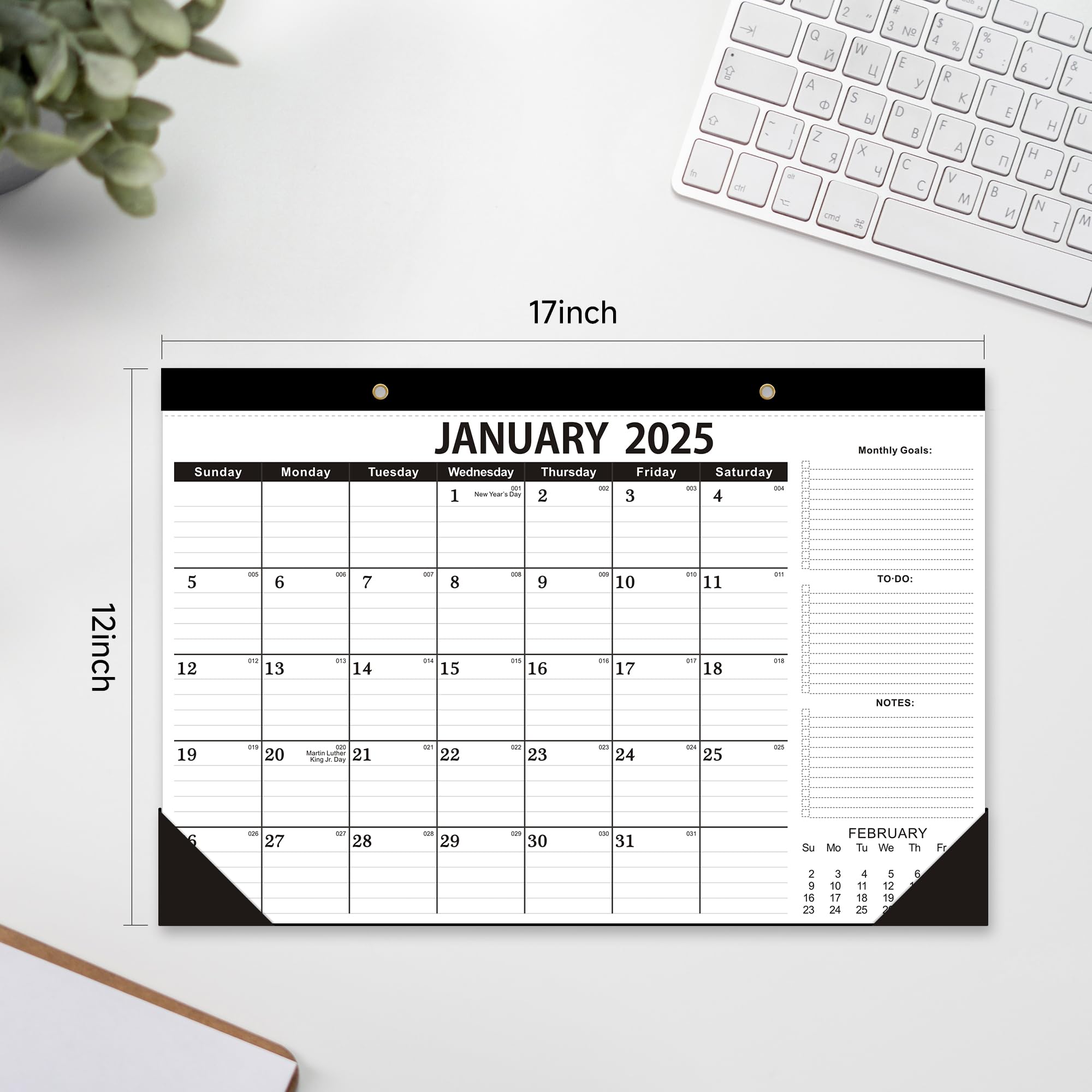 2025-2026 18-Month Large Desk Calendar (17